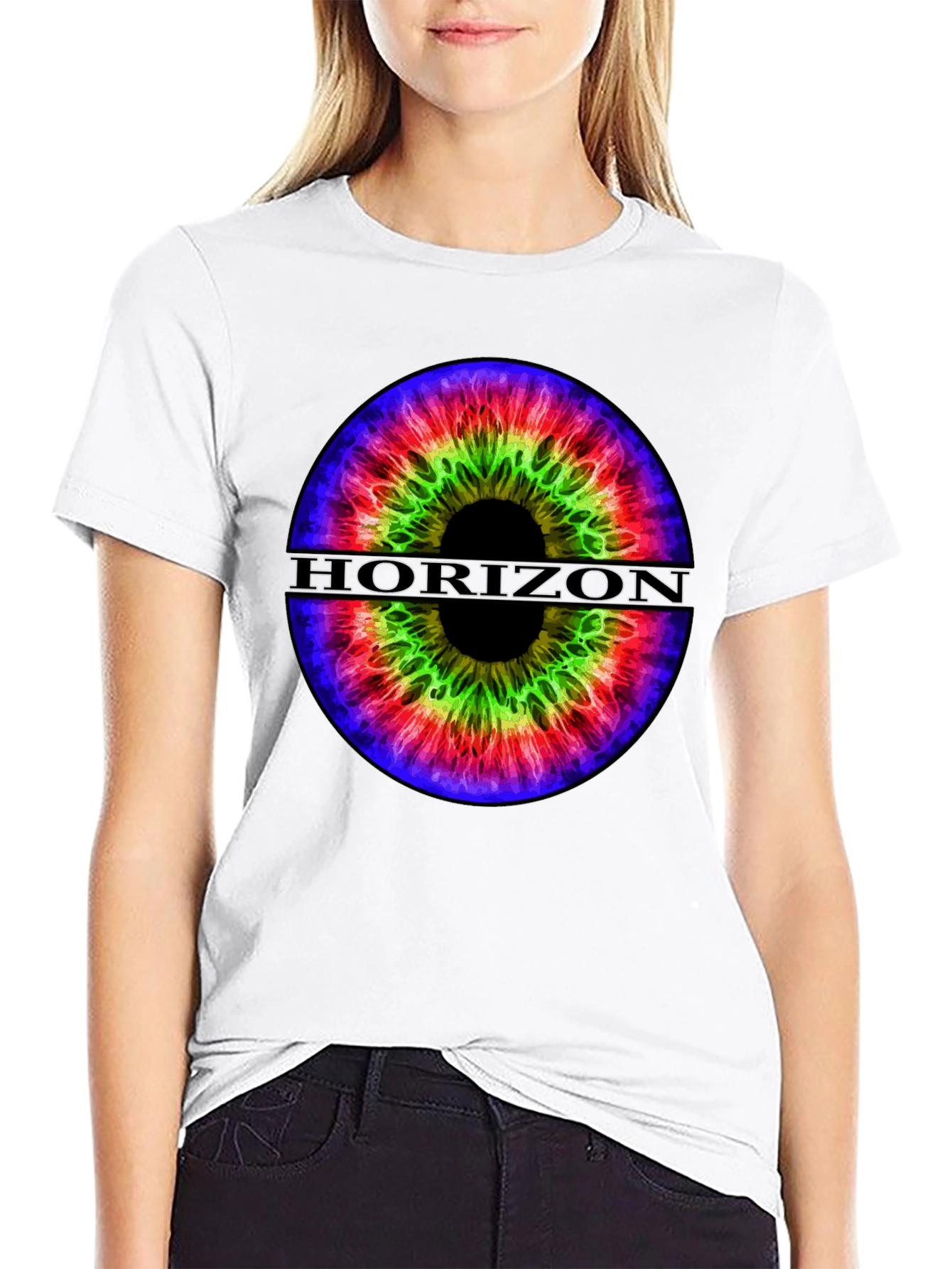 Horizon Eye Graphic Tee - Stylish Black T-Shirt
