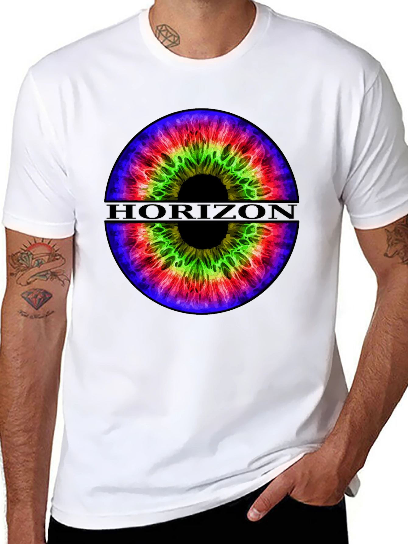 Horizon Eye Graphic Tee - Stylish Black T-Shirt