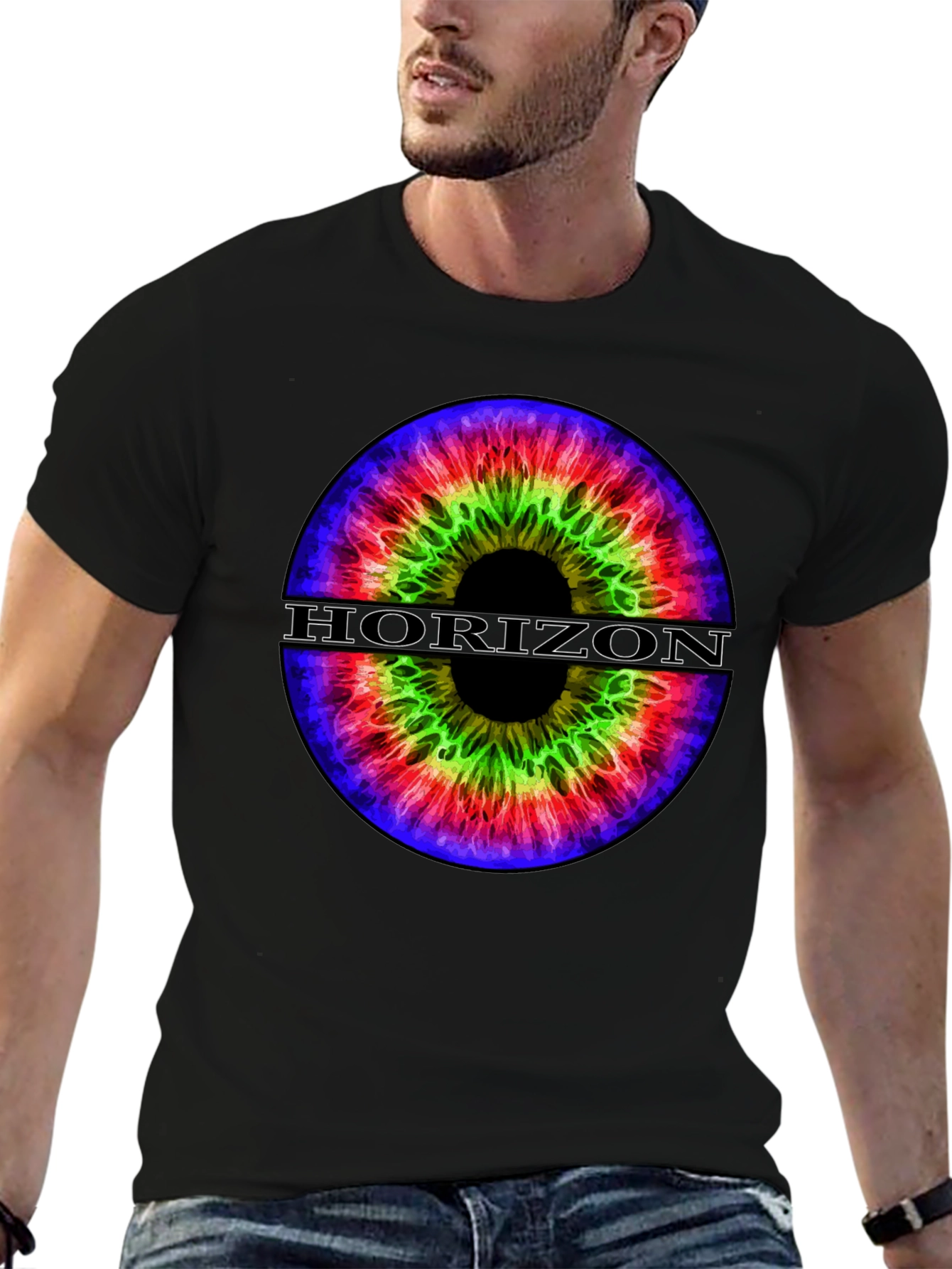 Horizon Eye Graphic Tee - Stylish Black T-Shirt