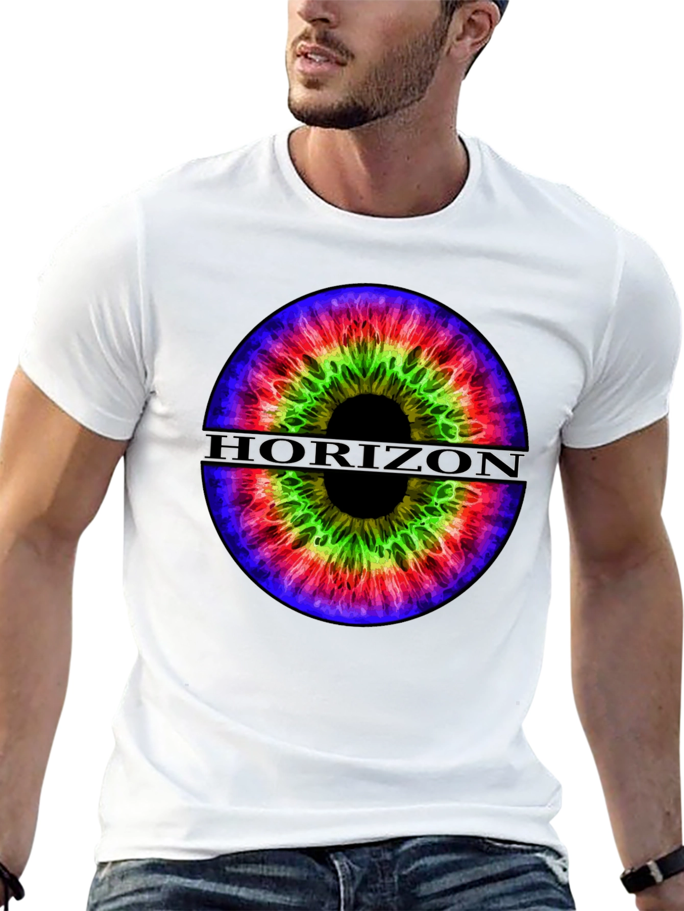 Horizon Eye Graphic Tee - Stylish Black T-Shirt