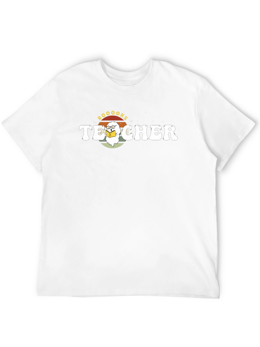 Booooks Teacher T-Shirt Halloween Reading Ghost