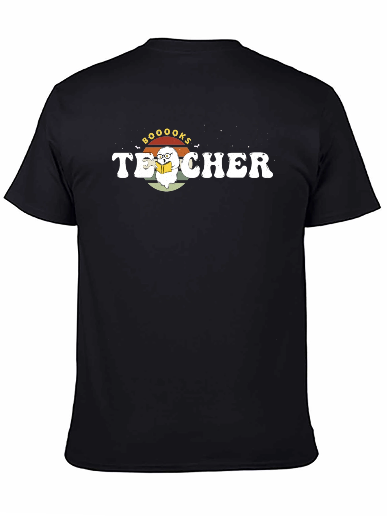 Booooks Teacher T-Shirt Halloween Reading Ghost