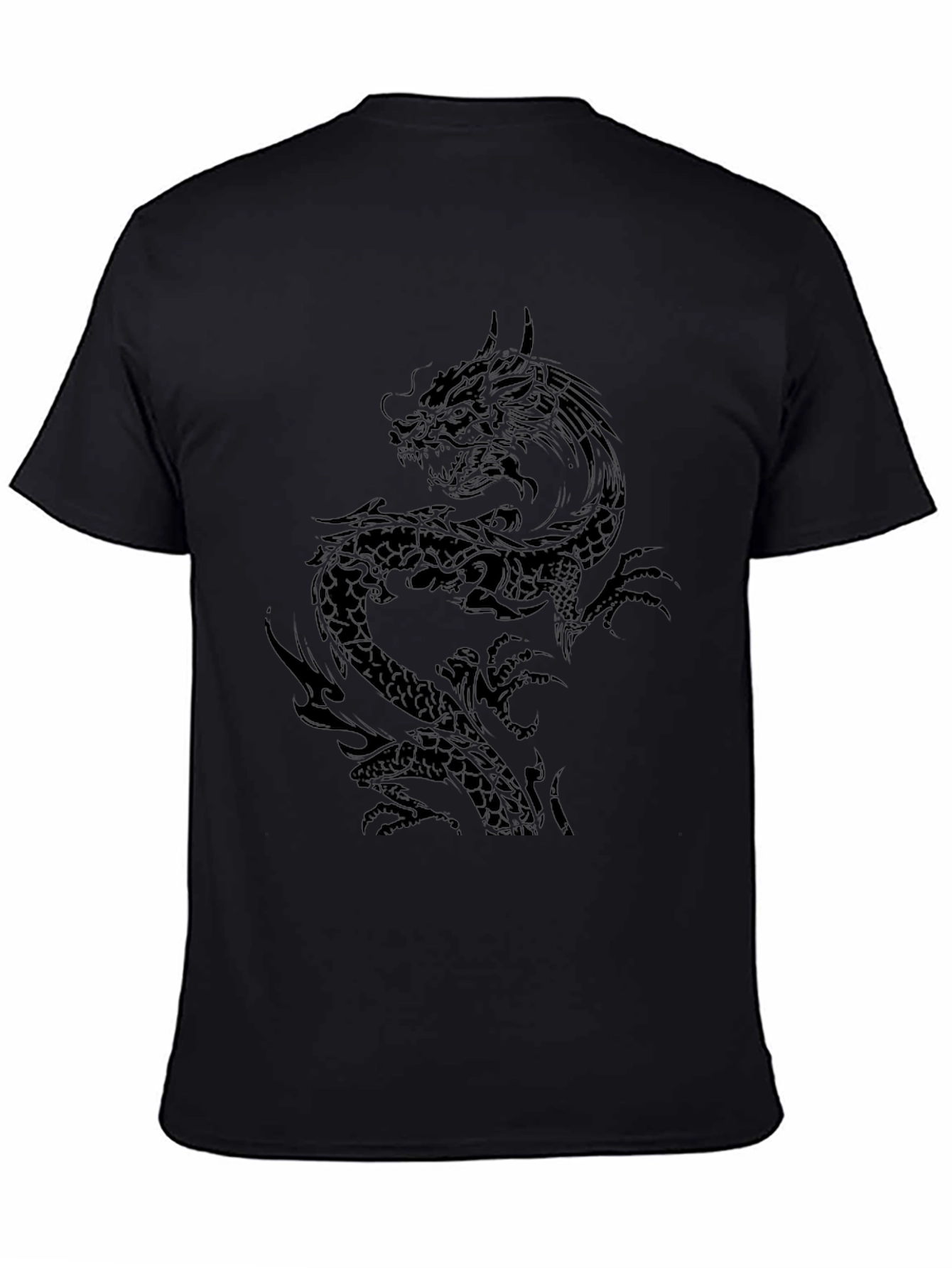 Black Dragon Graphic Tee - Mens Short Sleeve Casual Shirt