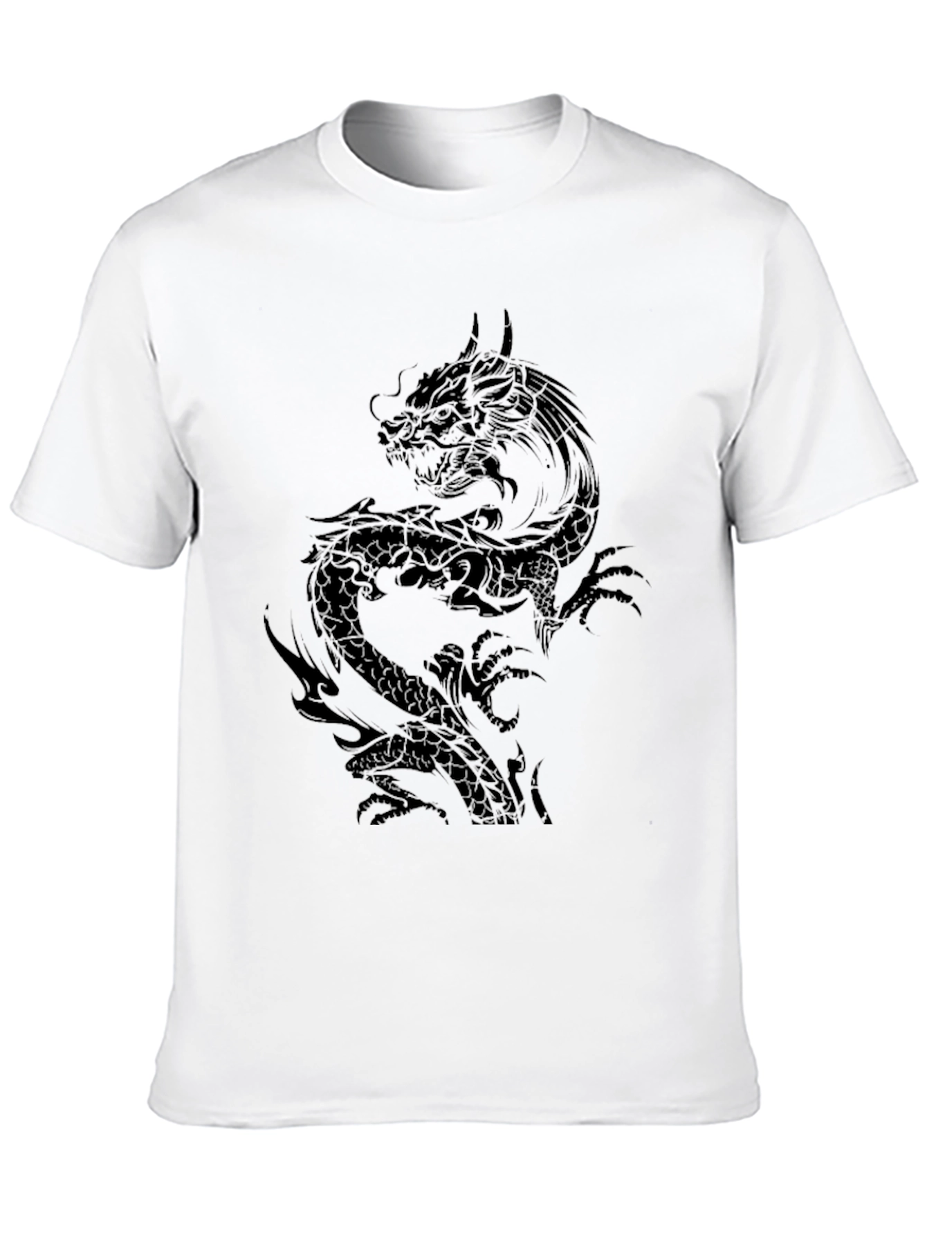 Black Dragon Graphic Tee - Mens Short Sleeve Casual Shirt