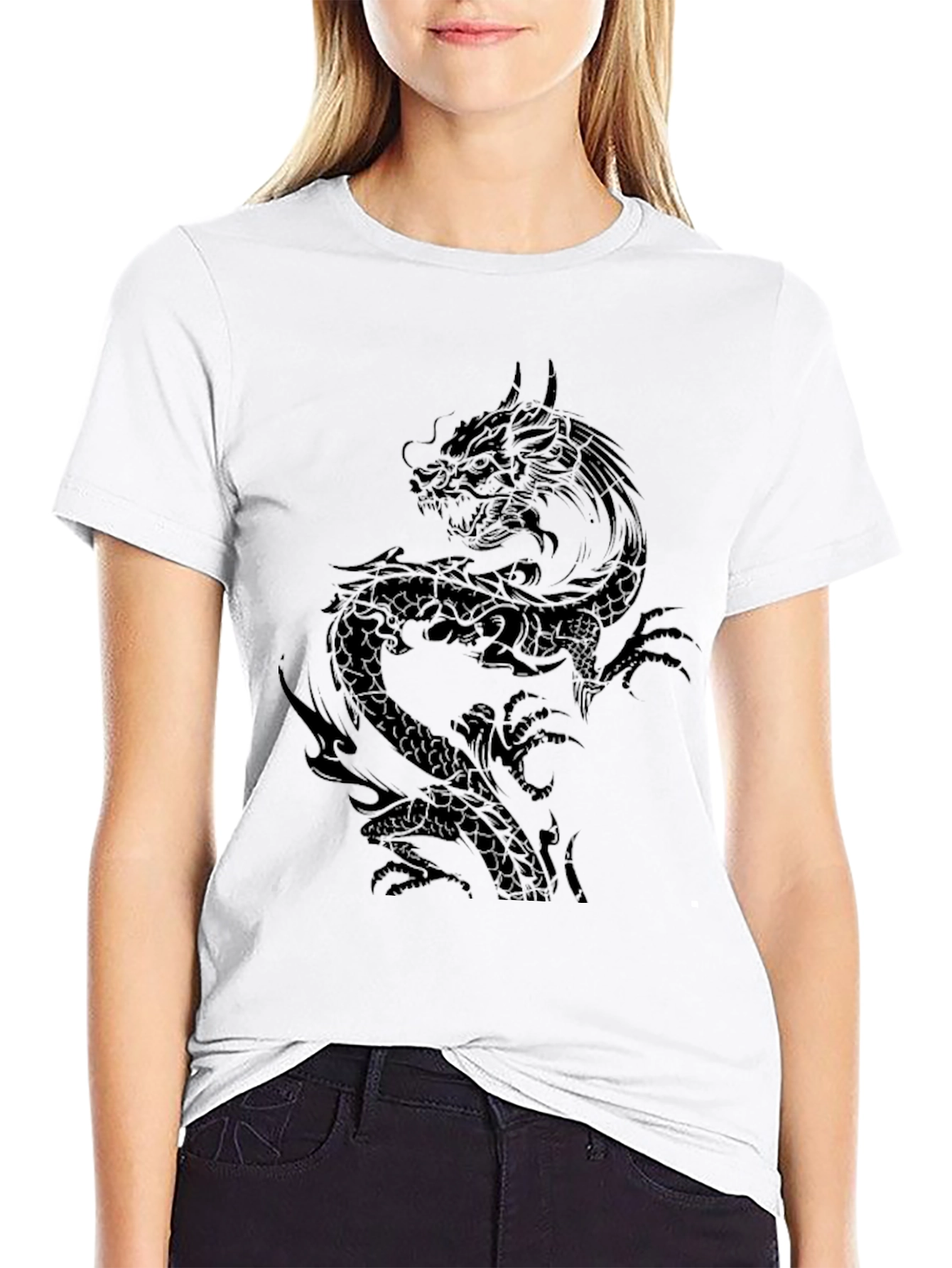 Black Dragon Graphic Tee - Mens Short Sleeve Casual Shirt