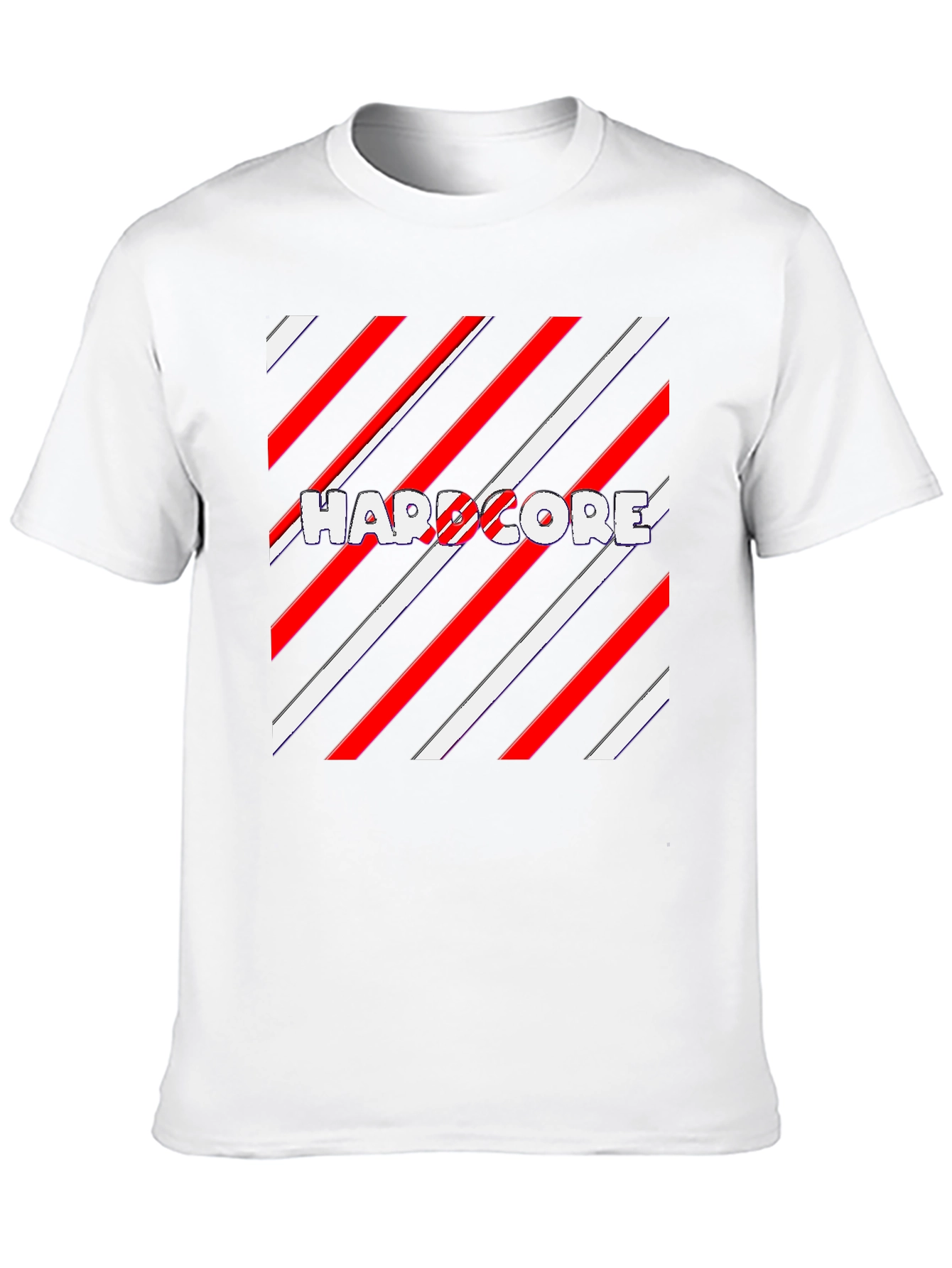 Hardcore Striped Graphic T-Shirt - Stylish Black Tee