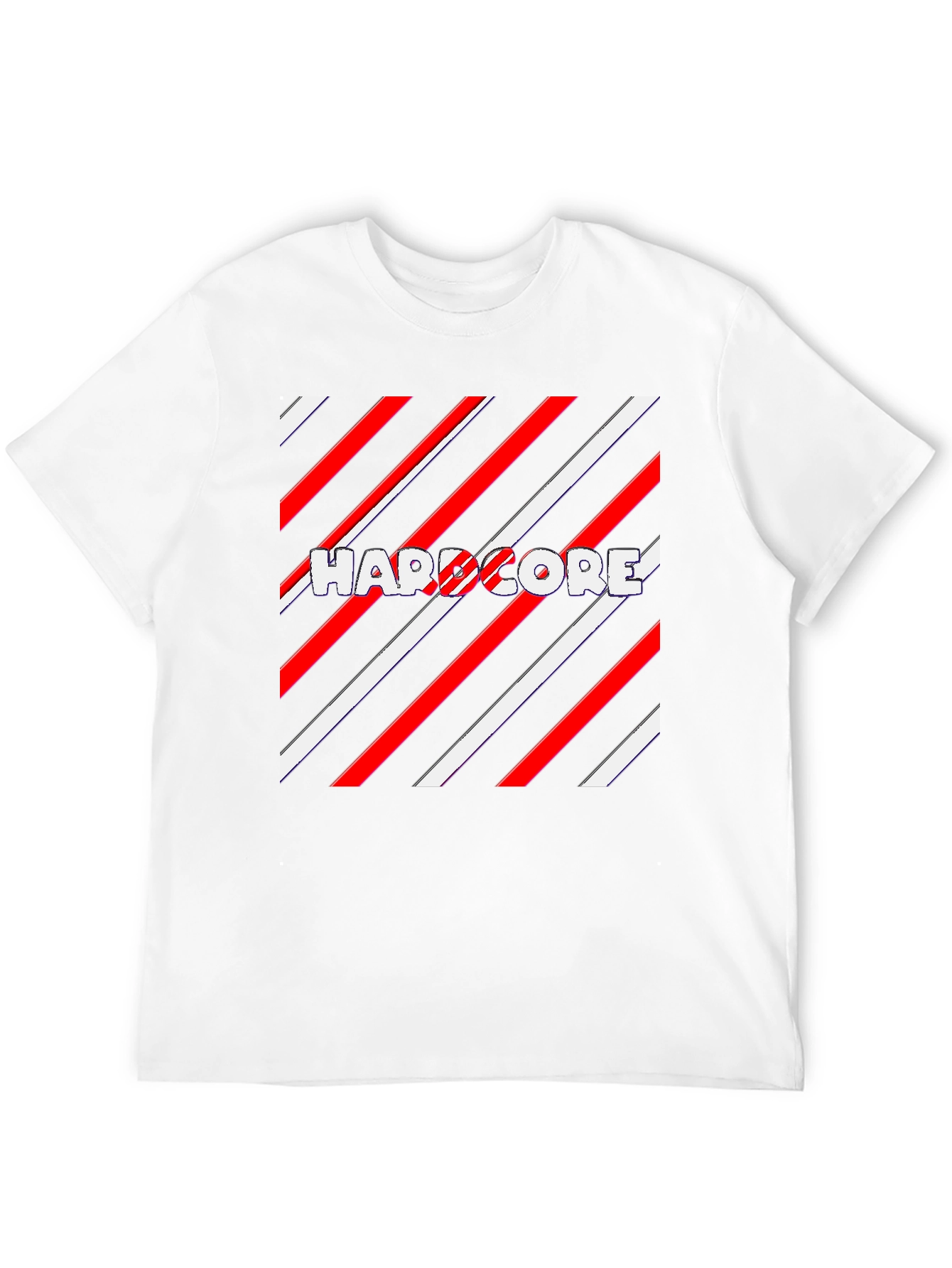 Hardcore Striped Graphic T-Shirt - Stylish Black Tee