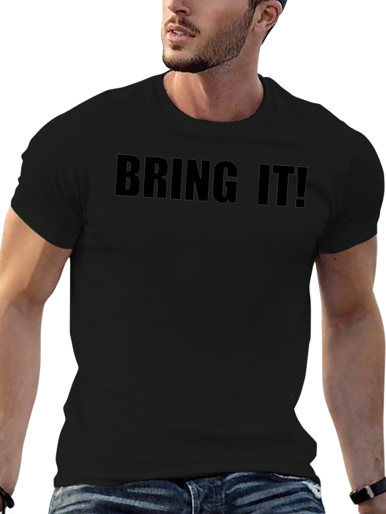 Bring It! Graphic Tee - Black Cotton T-Shirt