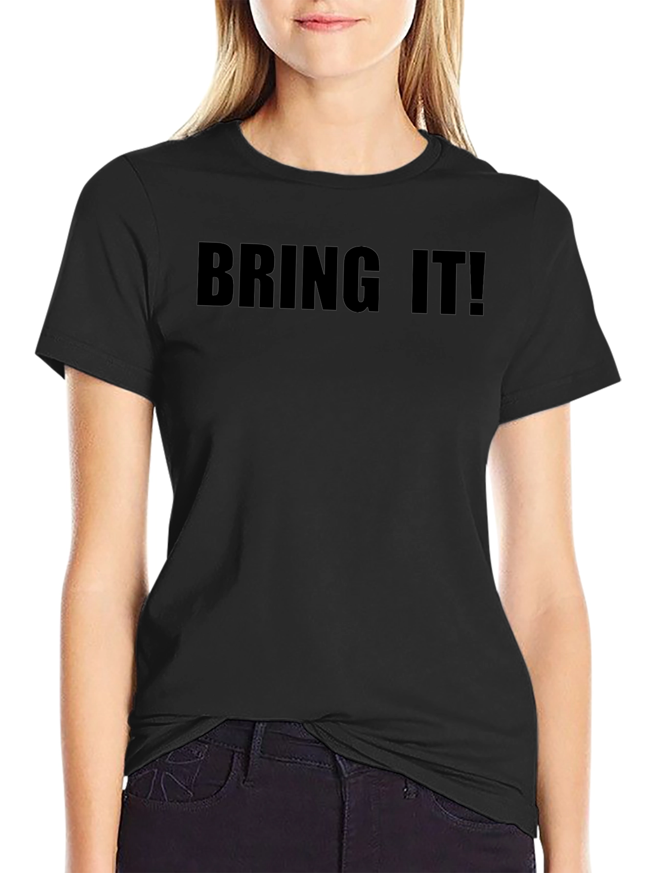 Bring It! Graphic Tee - Black Cotton T-Shirt
