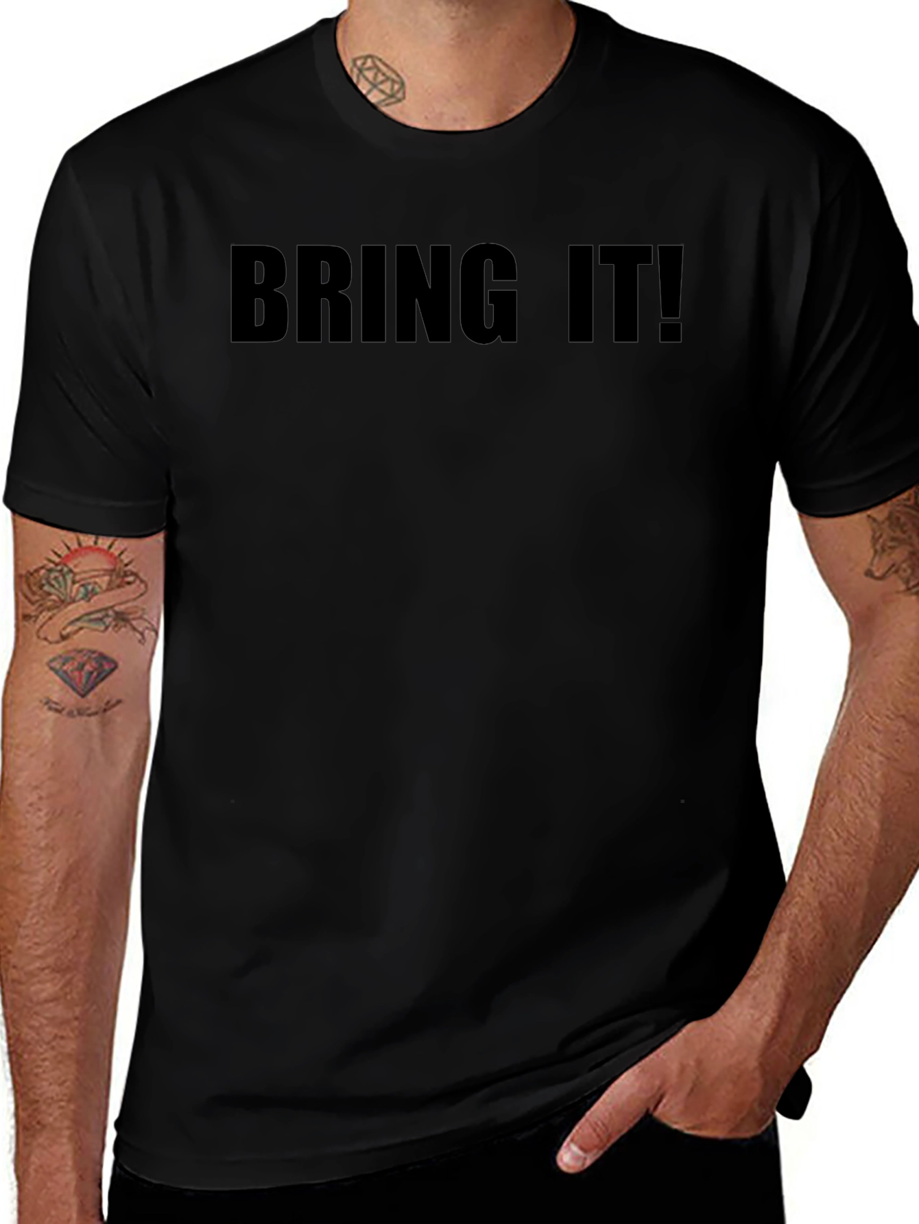 Bring It! Graphic Tee - Black Cotton T-Shirt