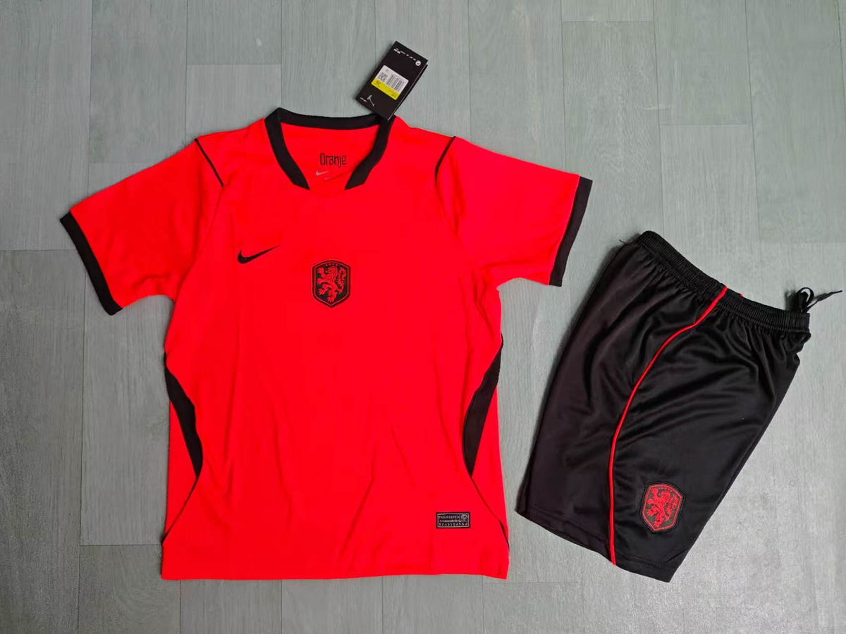 KIDS Netherlands  World Cup Home Kit – Red/Black