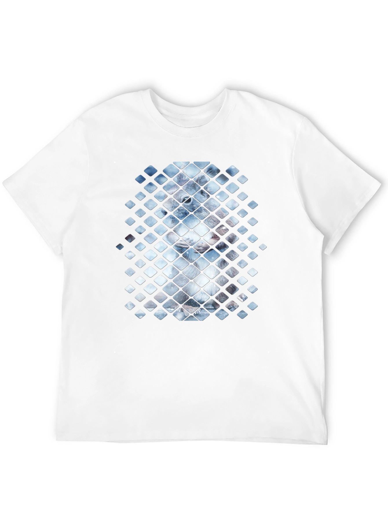 Geometric Animal Print Black Tee