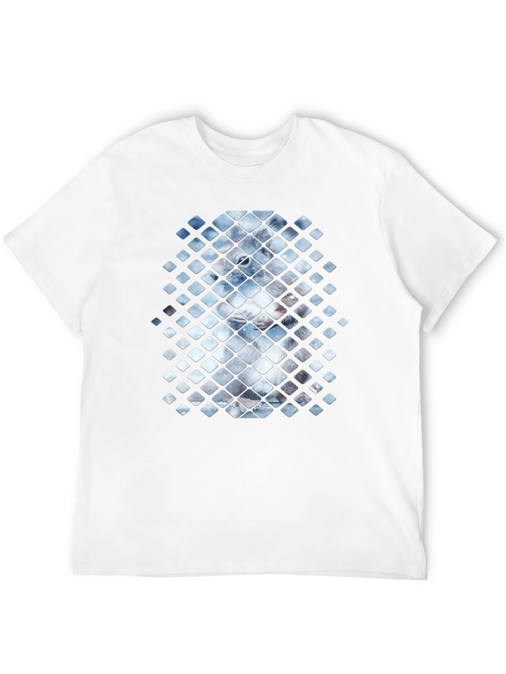 Geometric Animal Print Black Tee