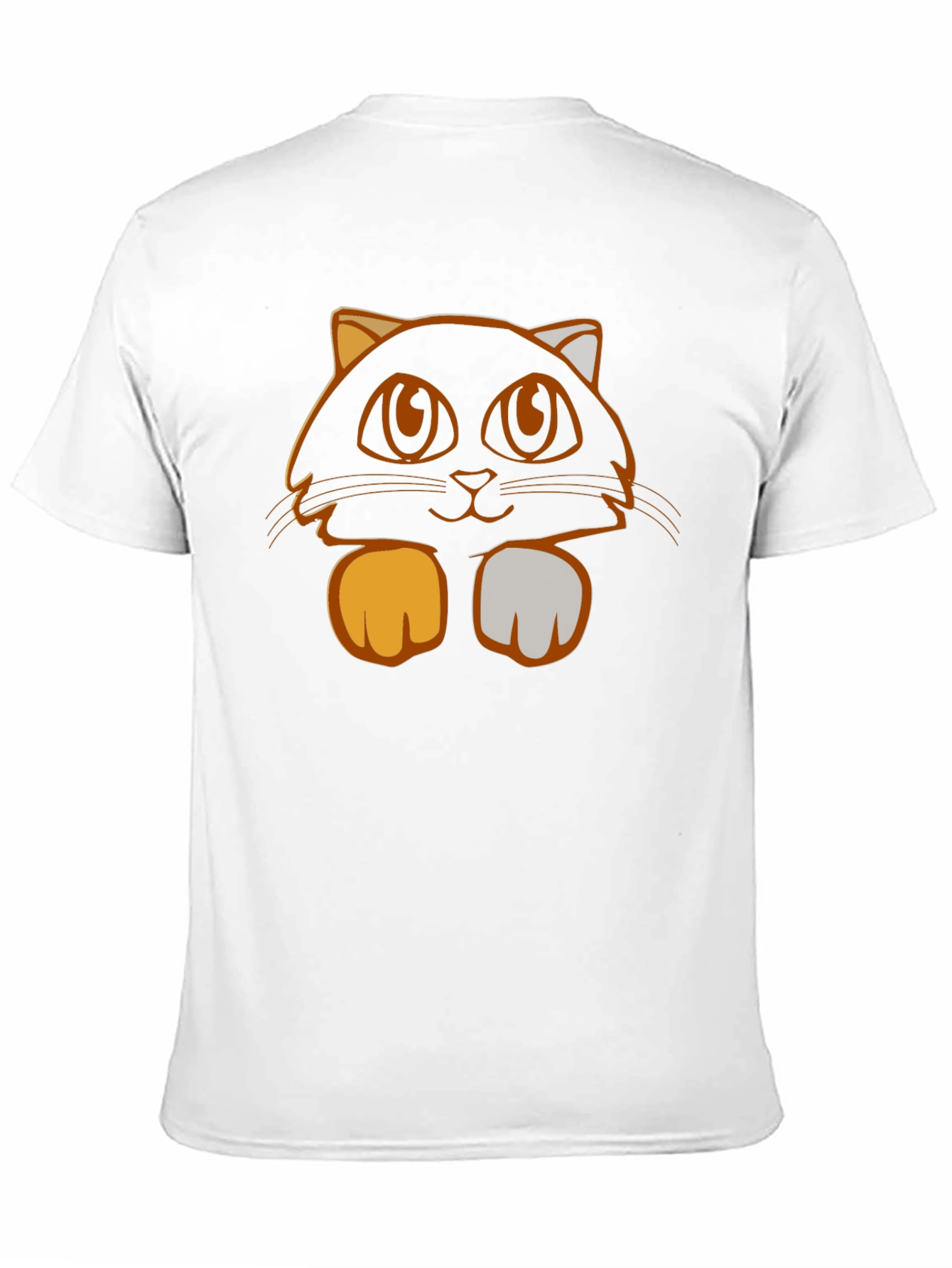 Cute Cat Graphic Tee - Black Cotton T-Shirt