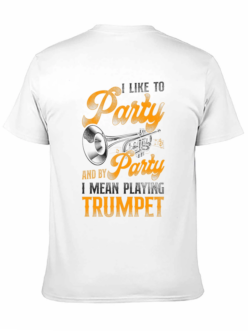 Party by Playing Trumpet Black Graphic Tee