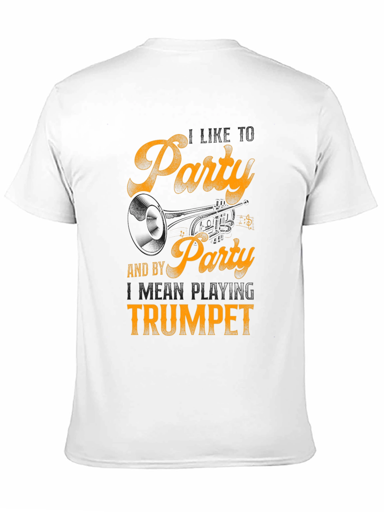 Party by Playing Trumpet Black Graphic Tee