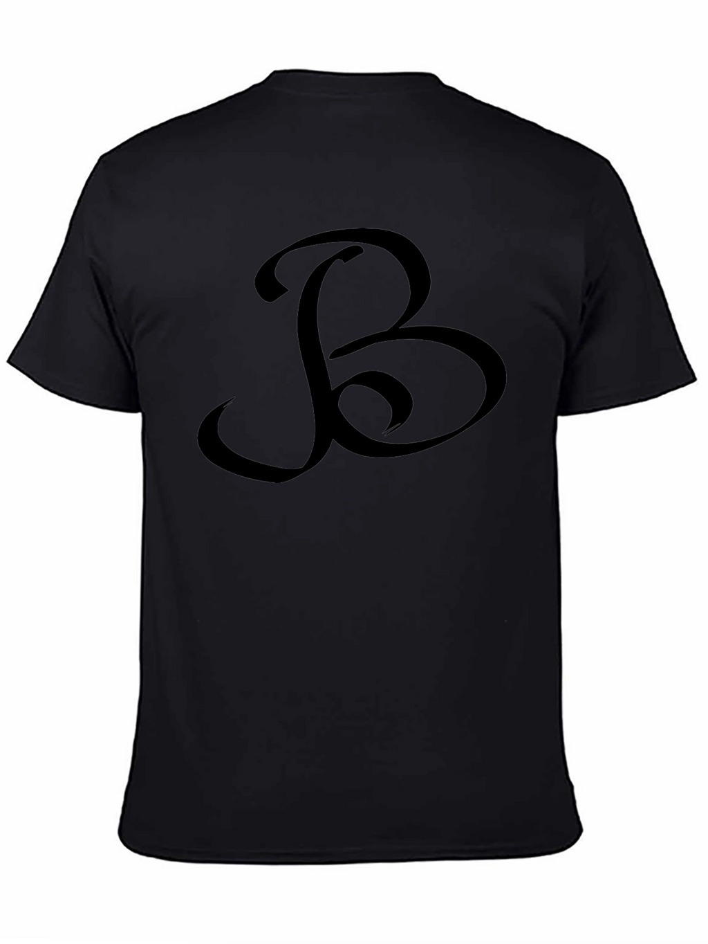Black T-Shirt with Ornamental B Design