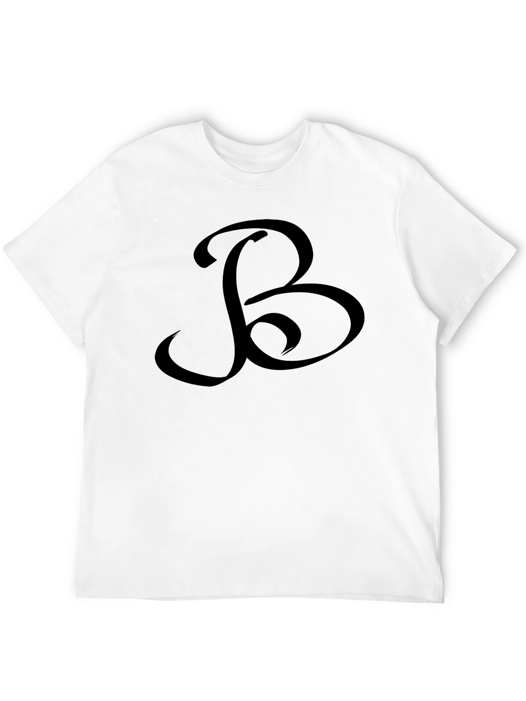 Black T-Shirt with Ornamental B Design