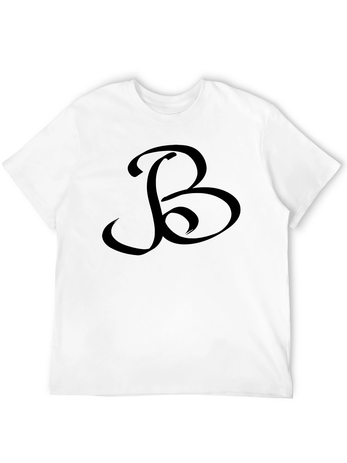 Black T-Shirt with Ornamental B Design