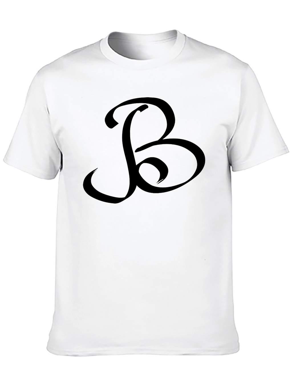 Black T-Shirt with Ornamental B Design