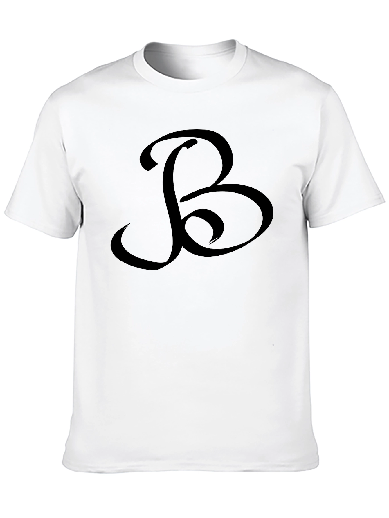 Black T-Shirt with Ornamental B Design