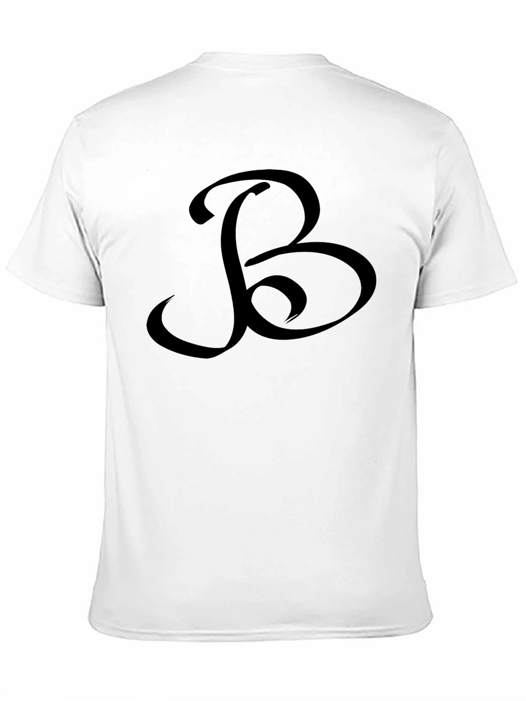 Black T-Shirt with Ornamental B Design
