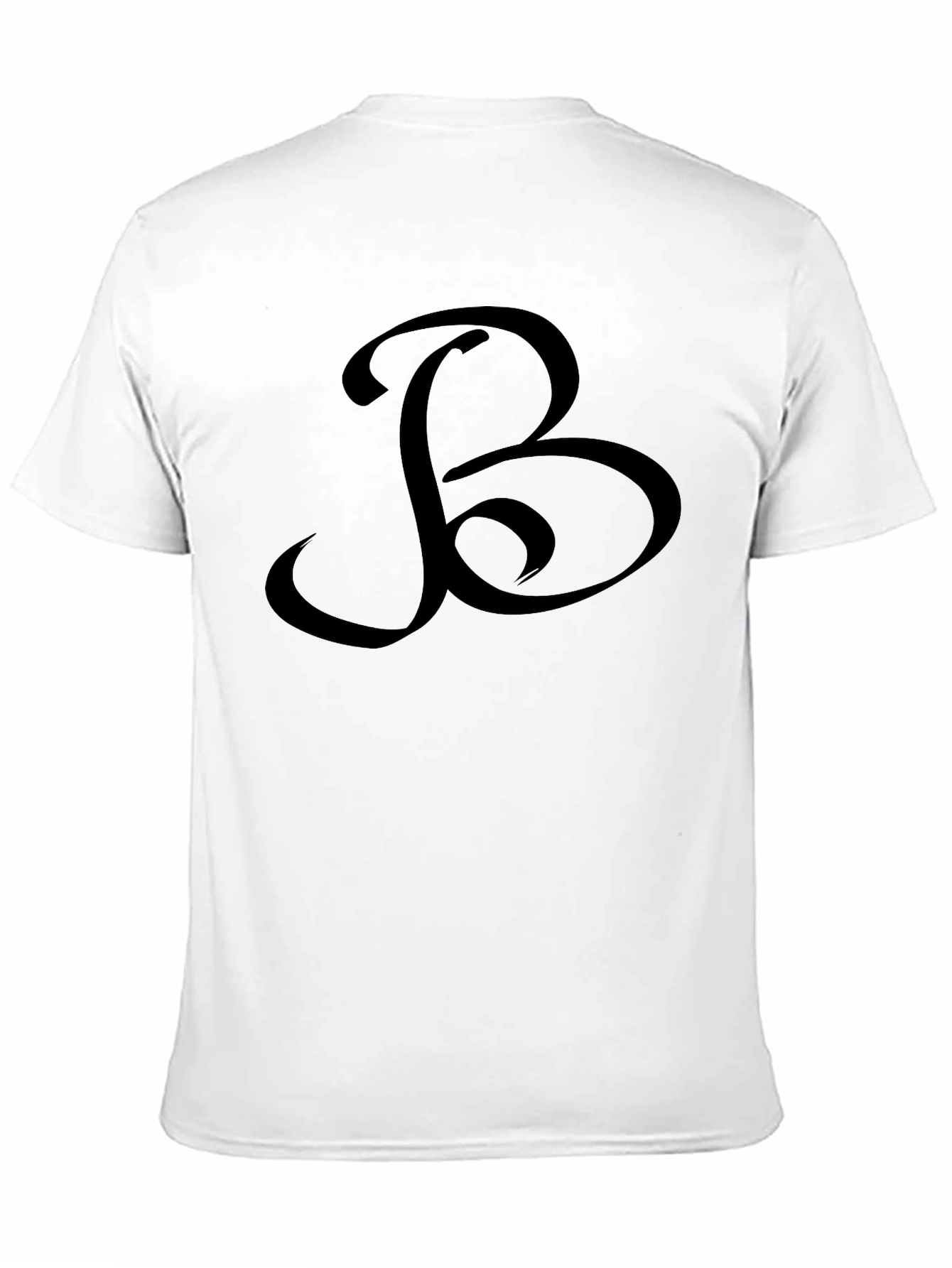 Black T-Shirt with Ornamental B Design
