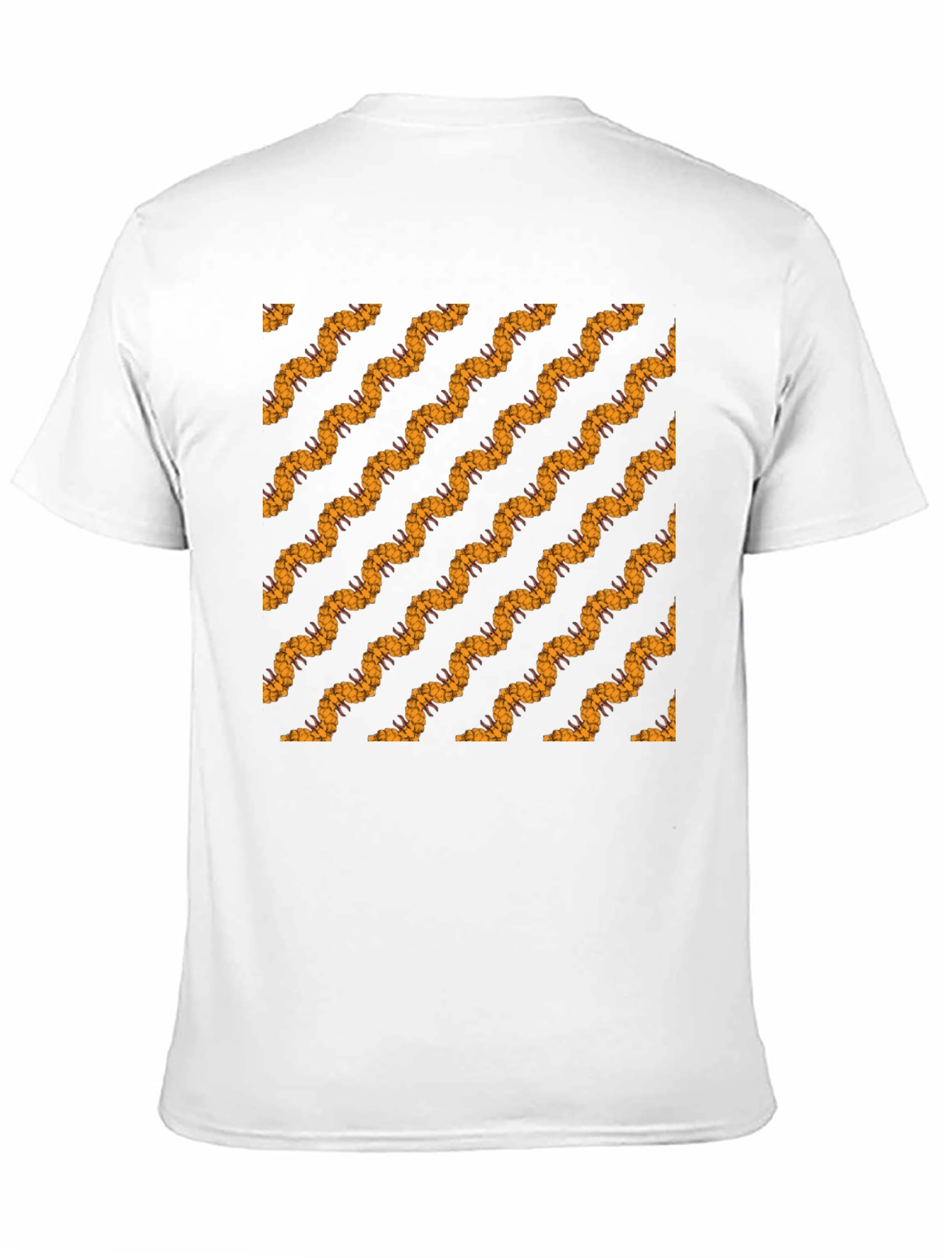 Black Tee with Bold Wavy Pattern