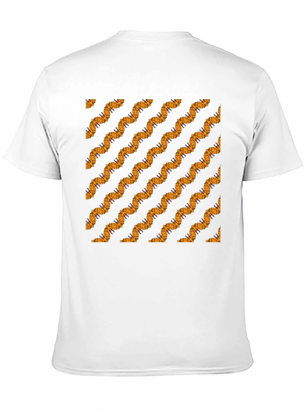 Black Tee with Bold Wavy Pattern