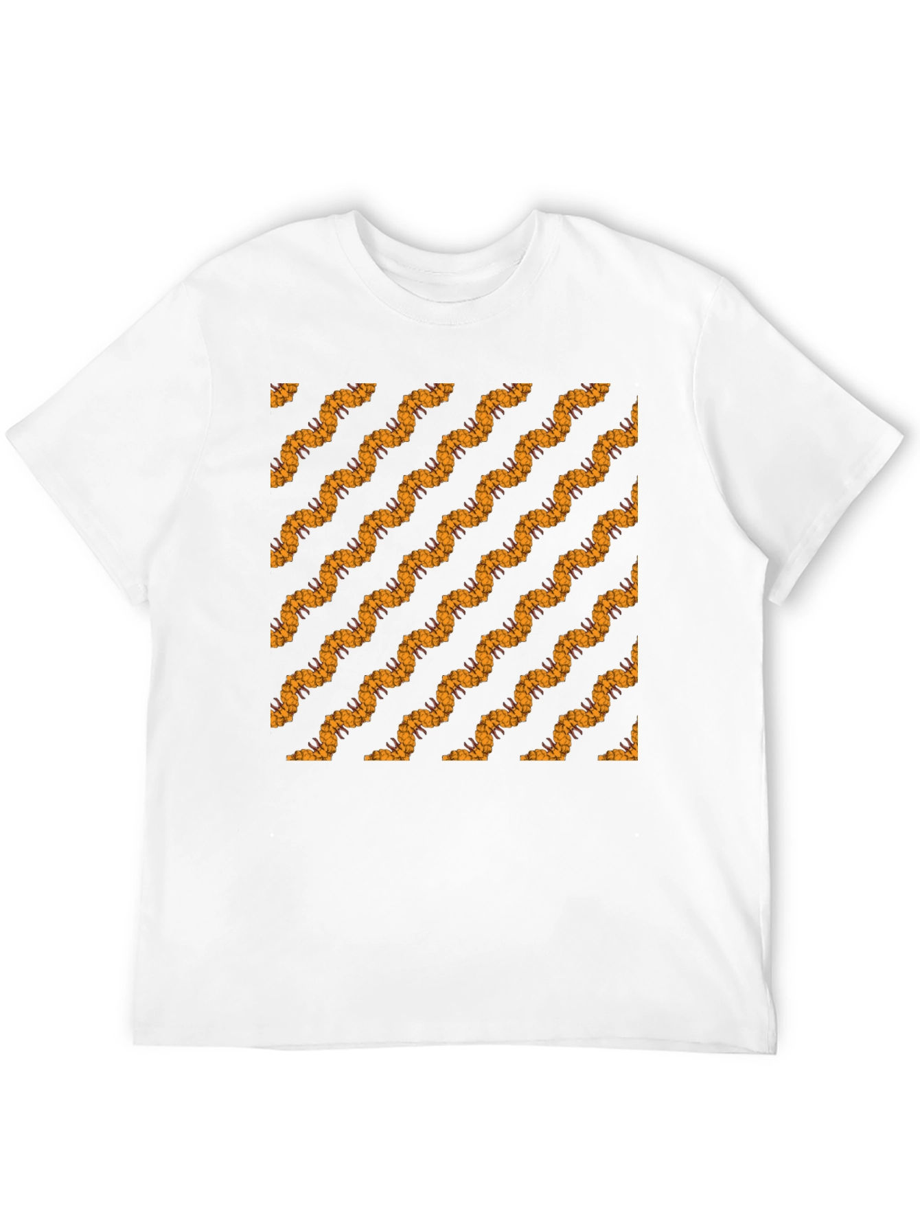 Black Tee with Bold Wavy Pattern