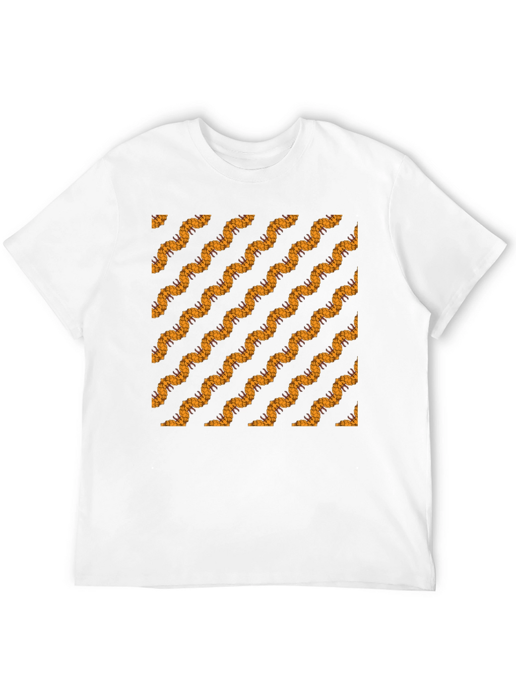 Black Tee with Bold Wavy Pattern
