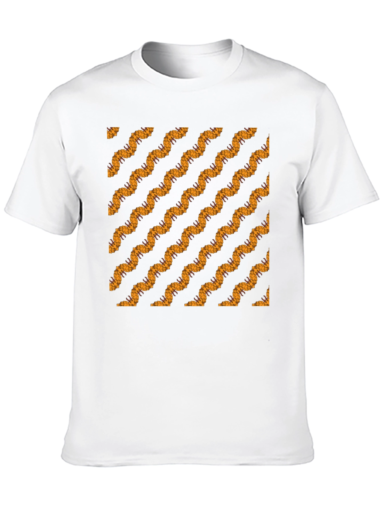 Black Tee with Bold Wavy Pattern