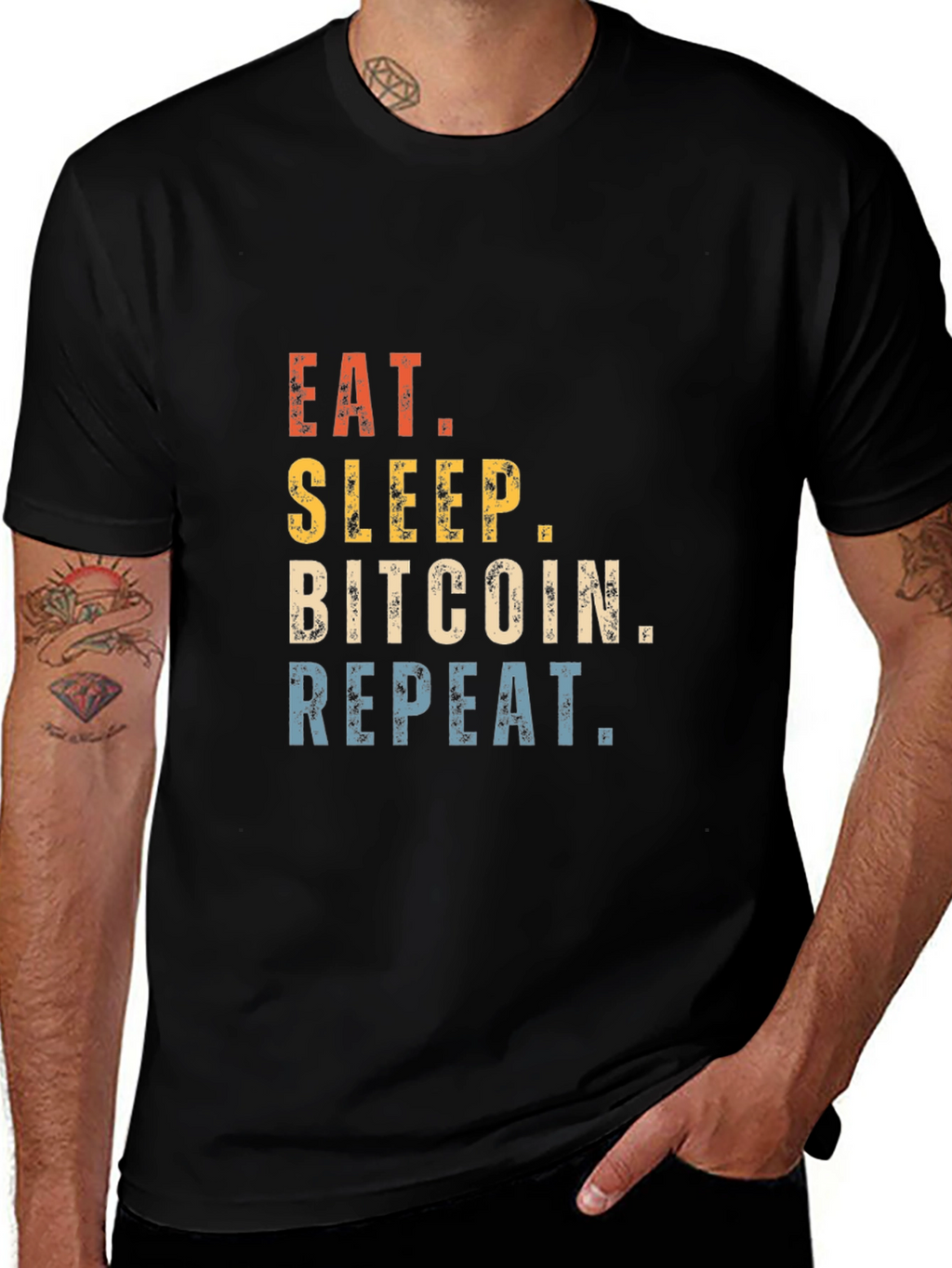 Eat Sleep Bitcoin Repeat T-Shirt Crypto Tee