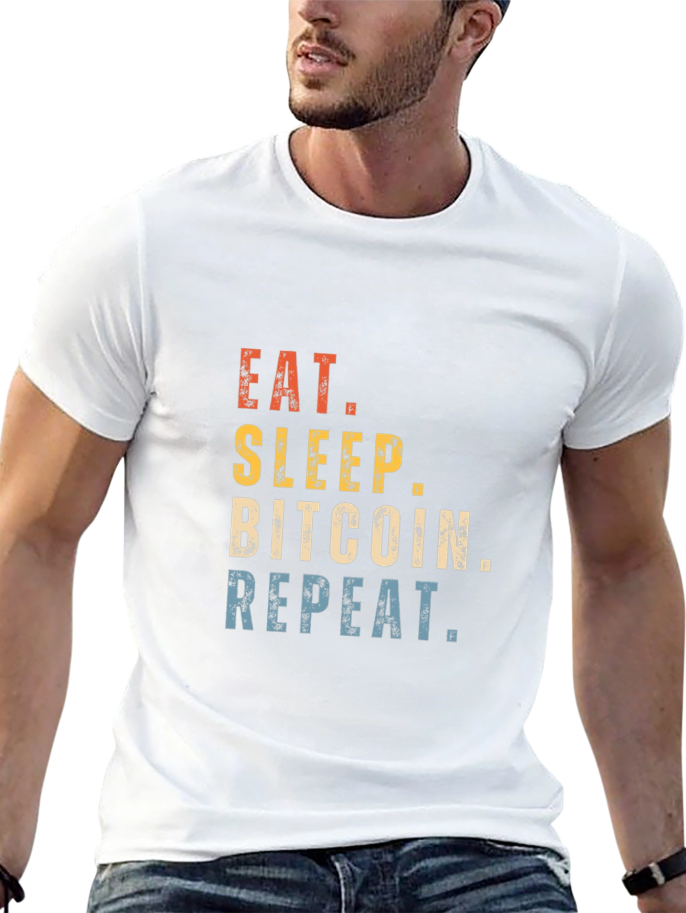 Eat Sleep Bitcoin Repeat T-Shirt Crypto Tee