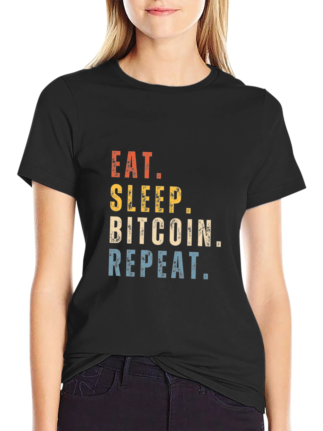 Eat Sleep Bitcoin Repeat T-Shirt Crypto Tee