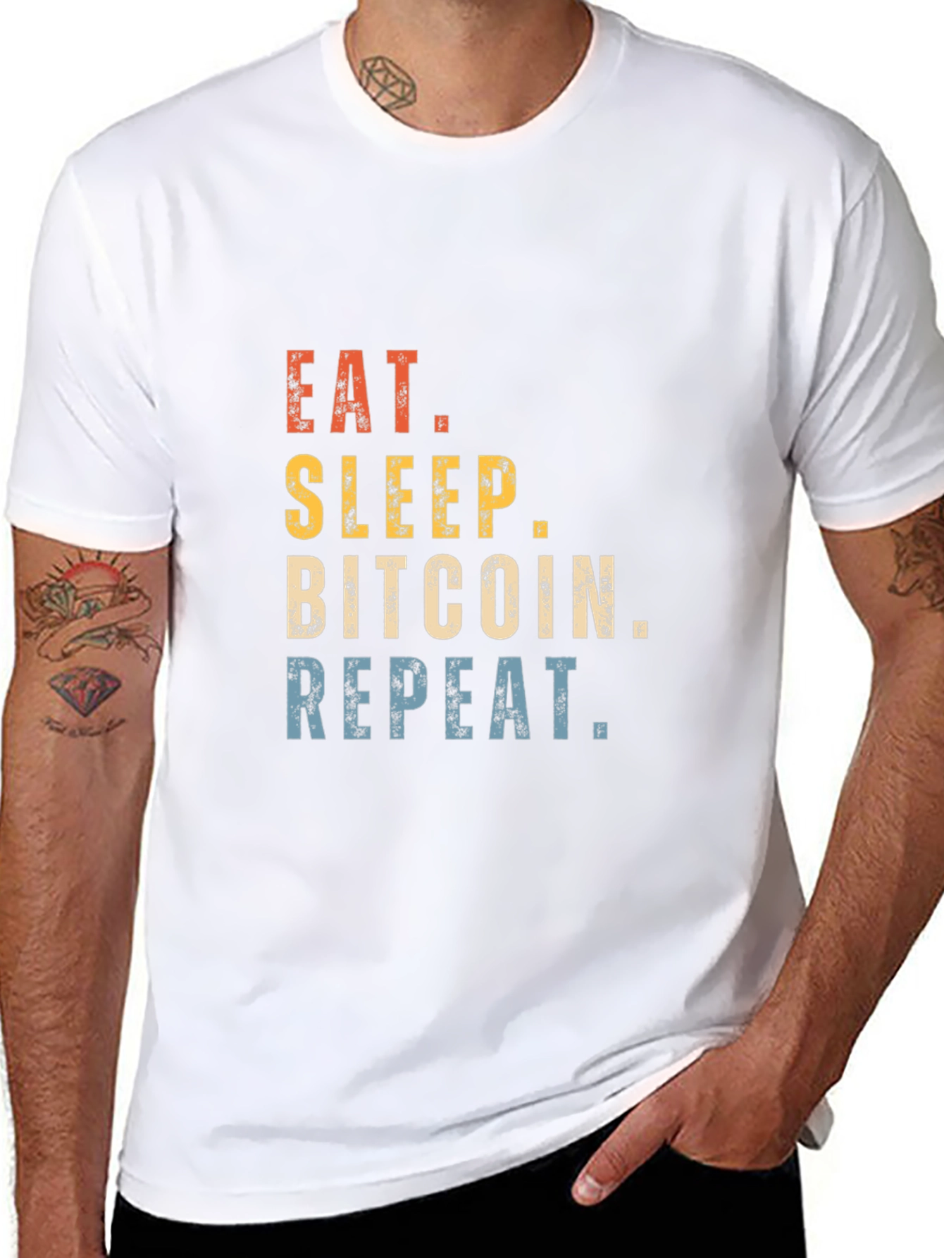 Eat Sleep Bitcoin Repeat T-Shirt Crypto Tee