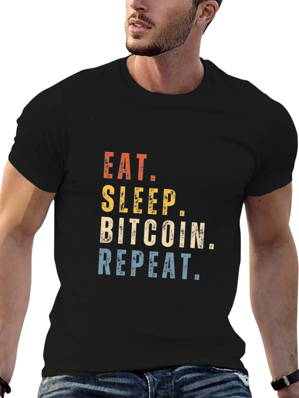 Eat Sleep Bitcoin Repeat T-Shirt Crypto Tee