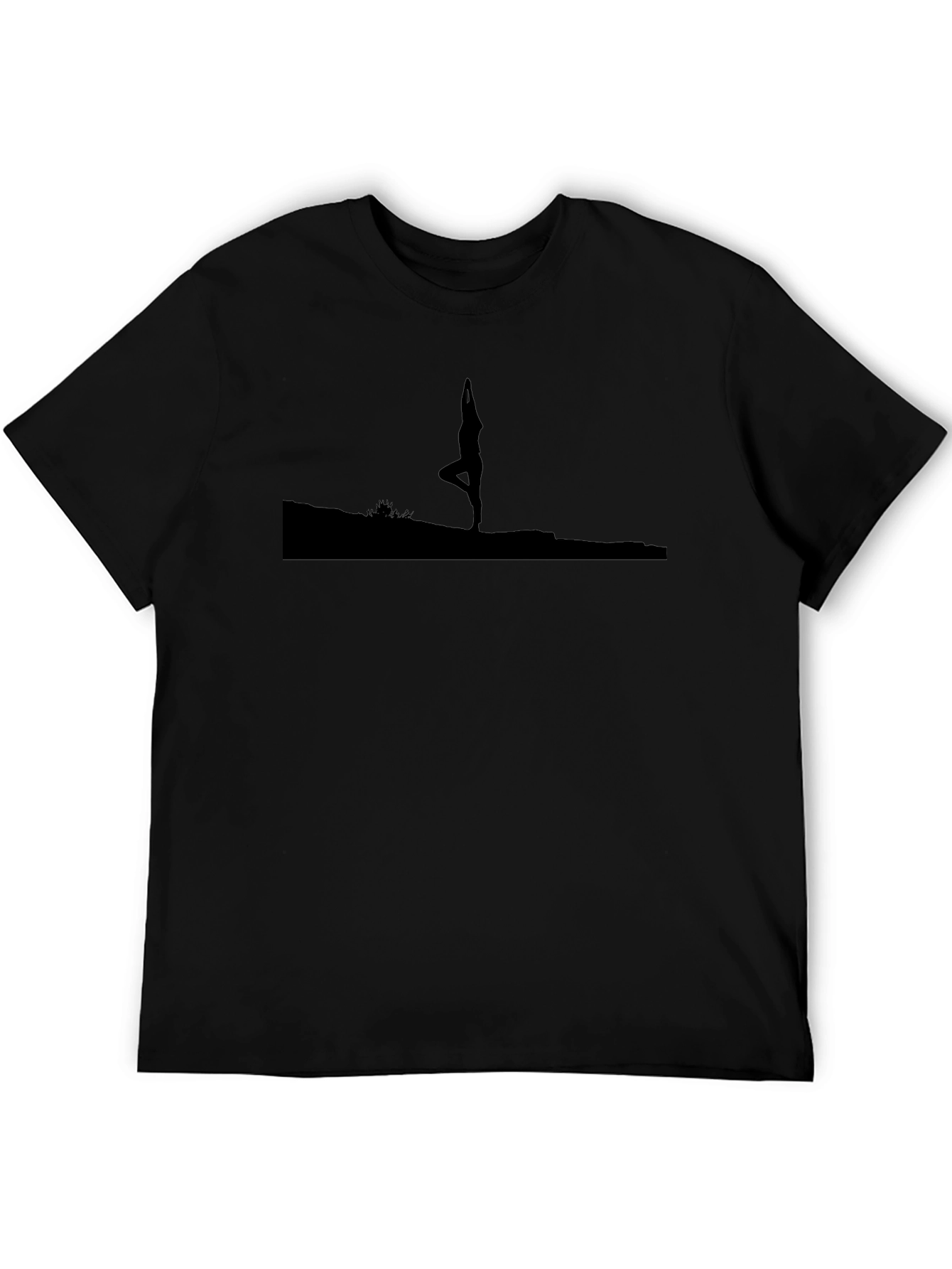 Yoga Silhouette Graphic Black T-Shirt
