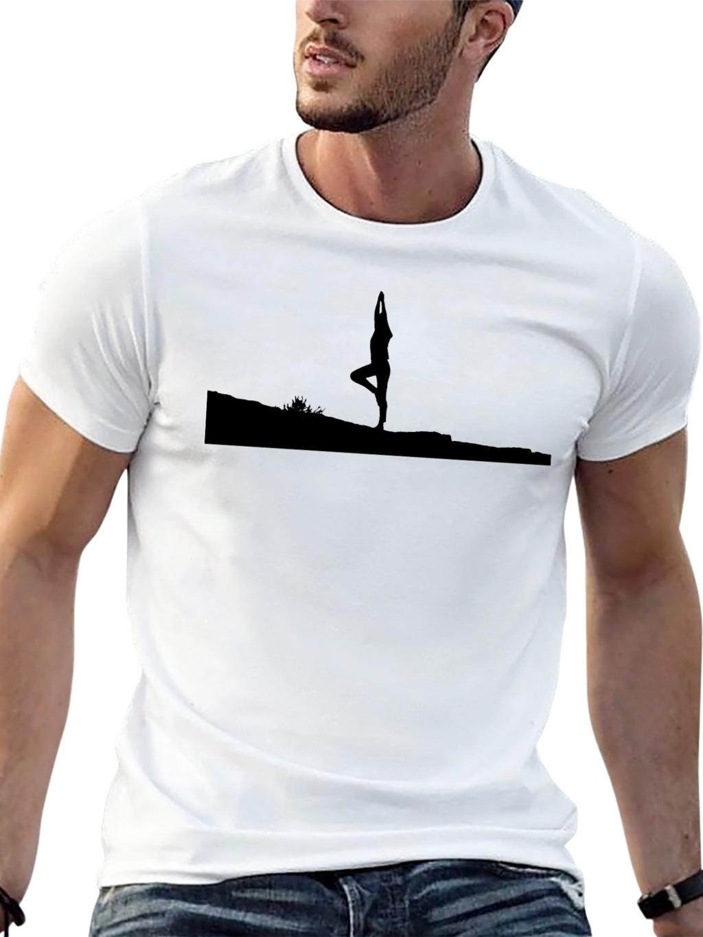 Yoga Silhouette Graphic Black T-Shirt