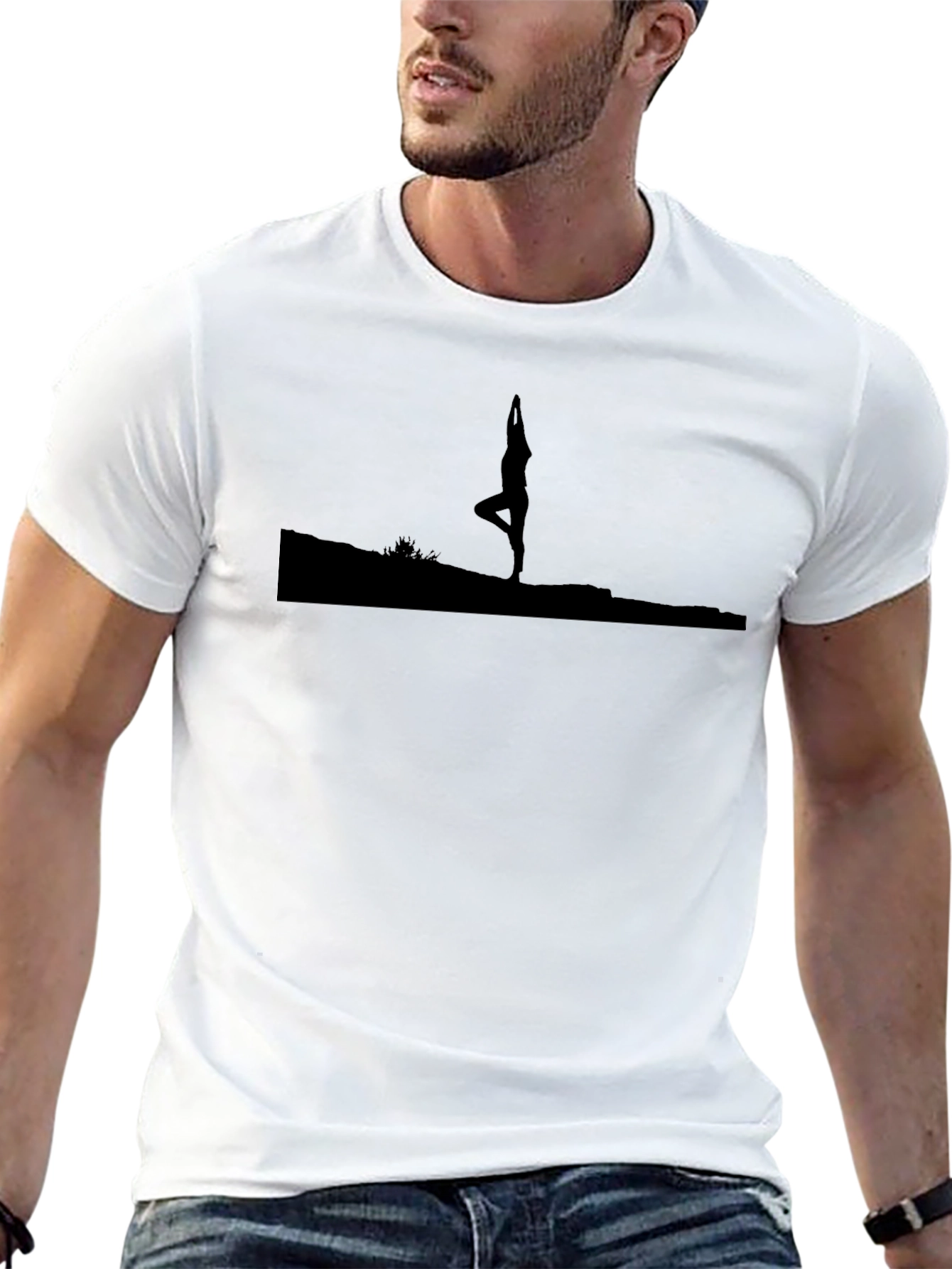 Yoga Silhouette Graphic Black T-Shirt