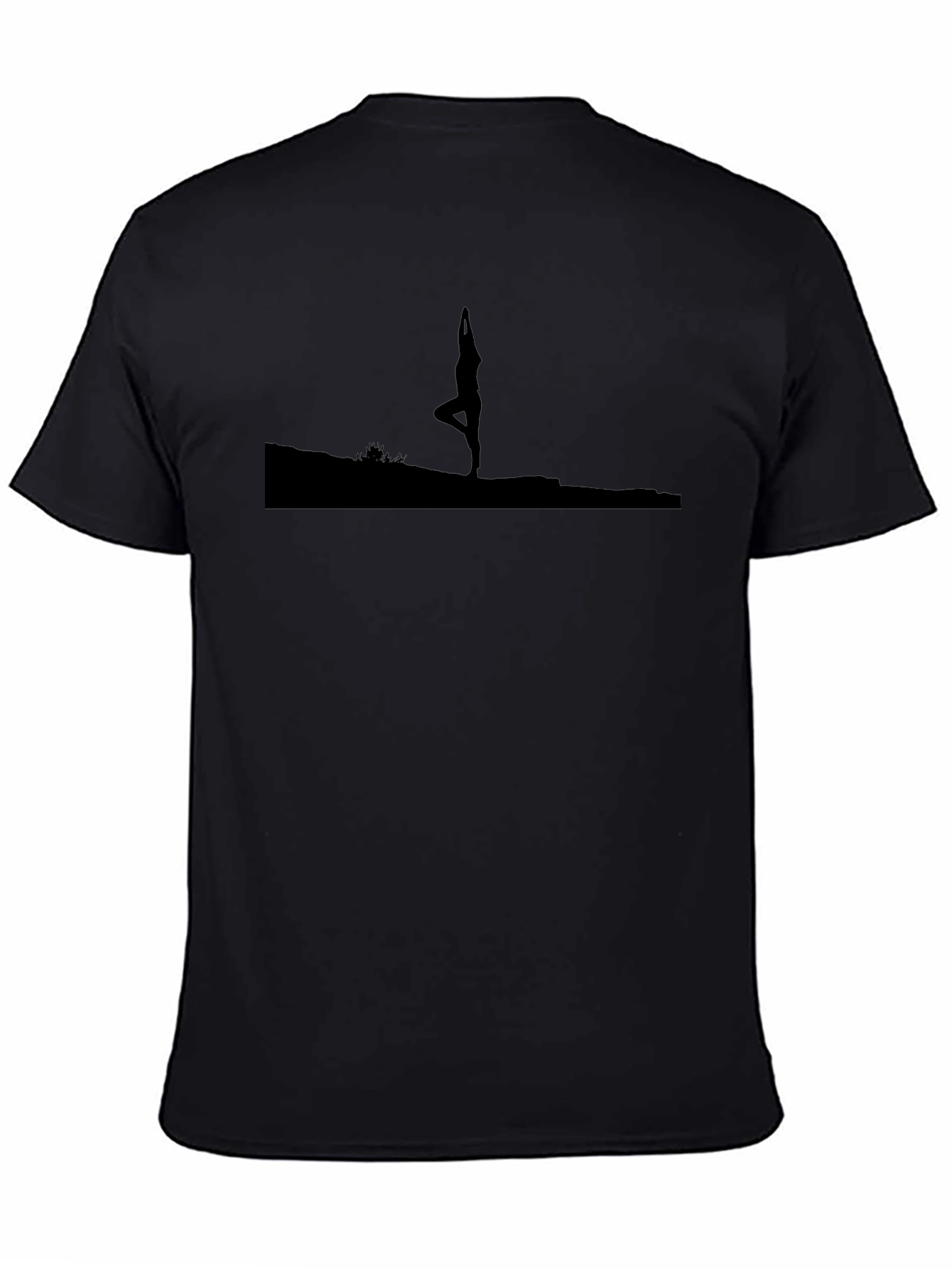 Yoga Silhouette Graphic Black T-Shirt