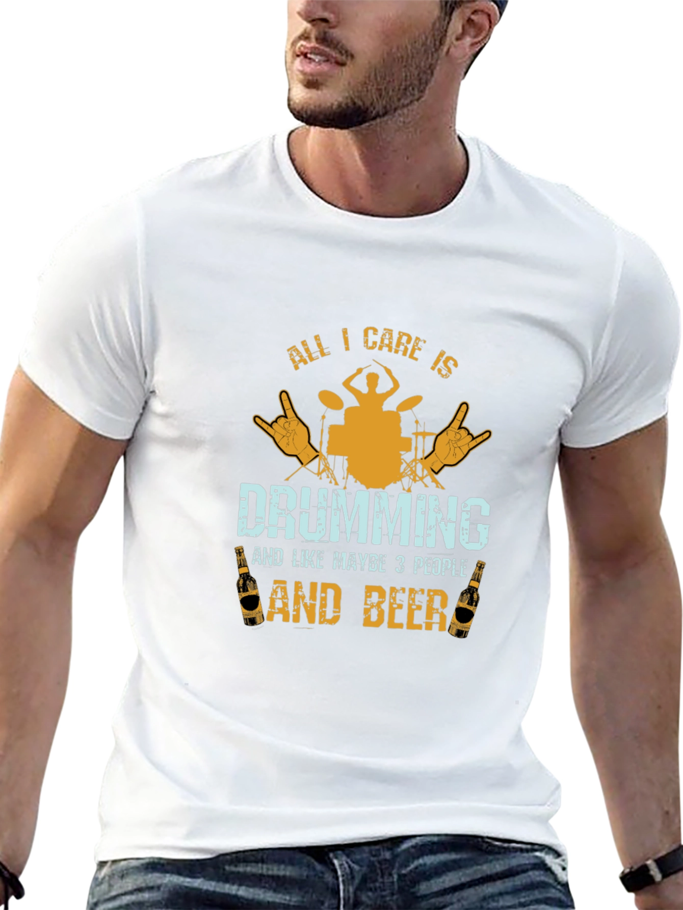 Drumming & Beer T-Shirt - All I Care Is...