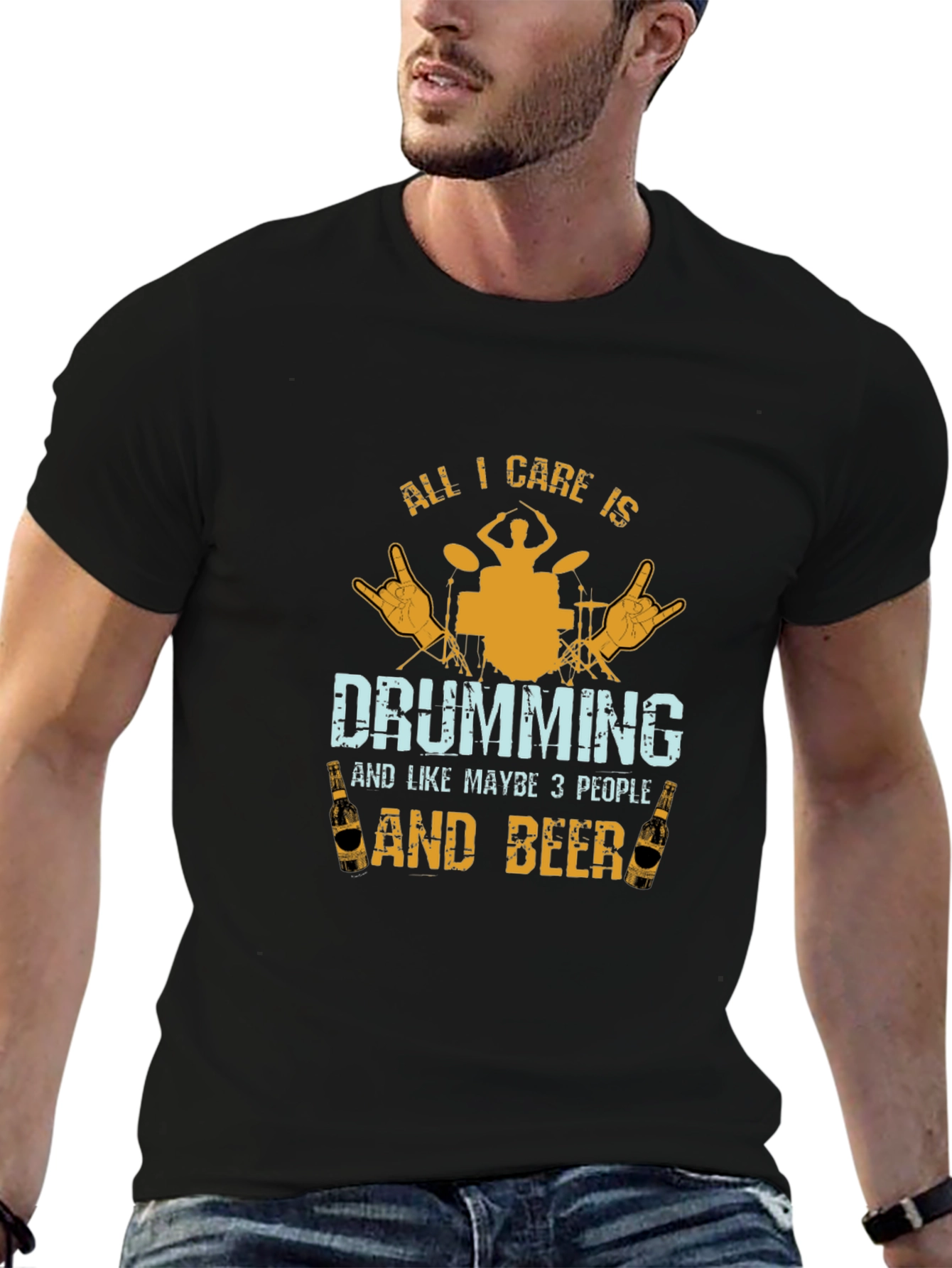 Drumming & Beer T-Shirt - All I Care Is...
