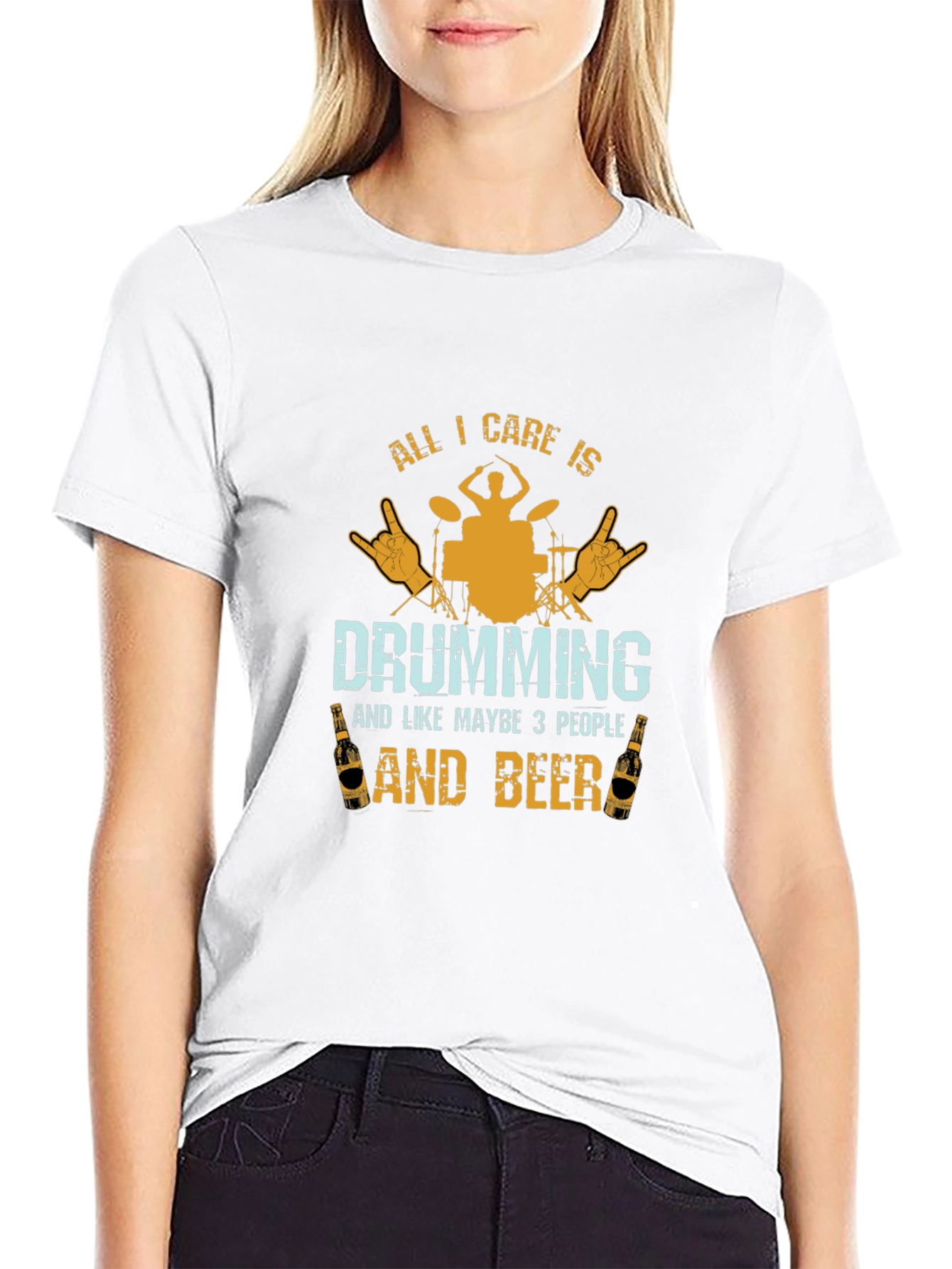 Drumming & Beer T-Shirt - All I Care Is...