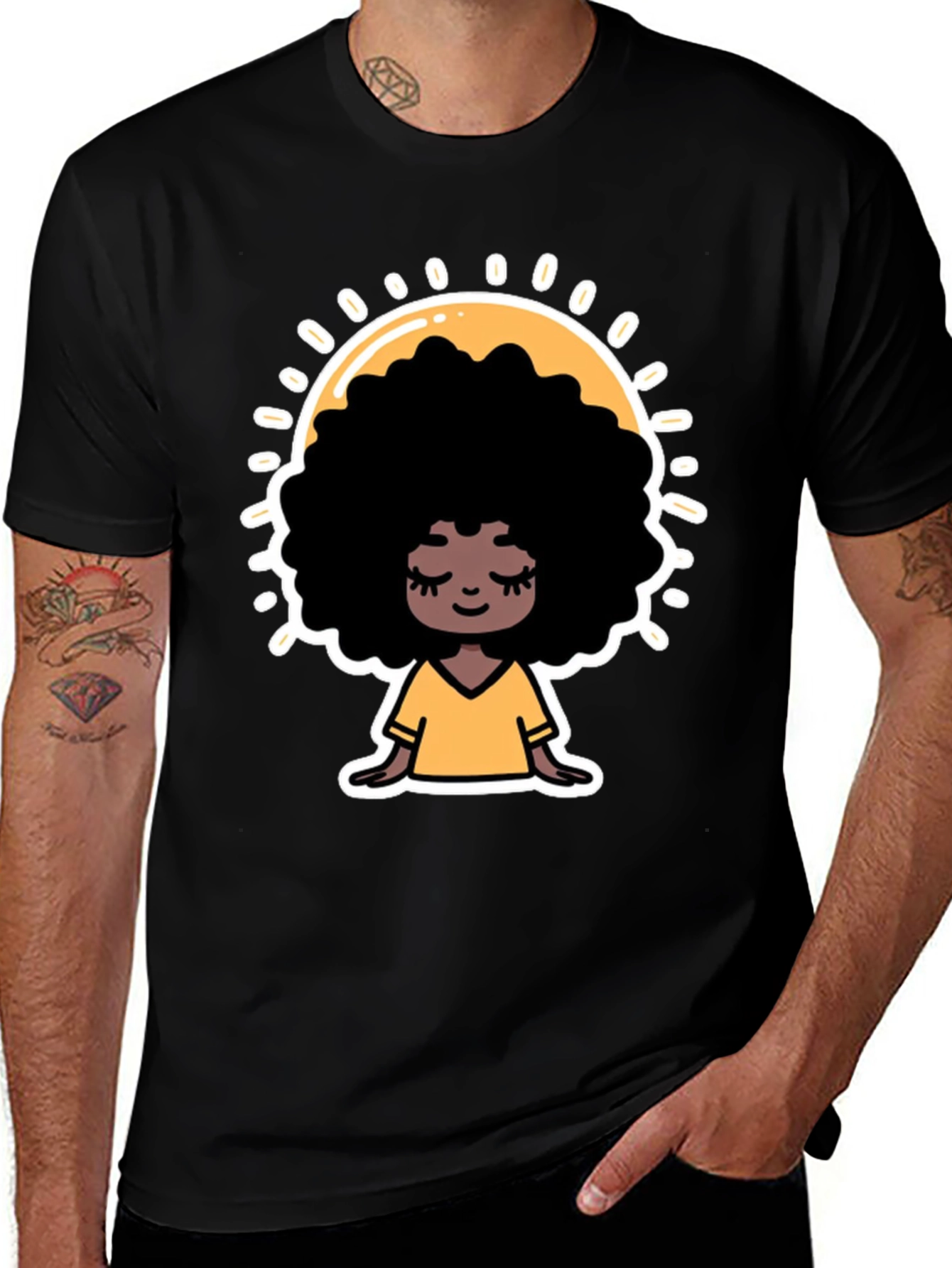 Afro Goddess Black T-Shirt - Stylish Comfort