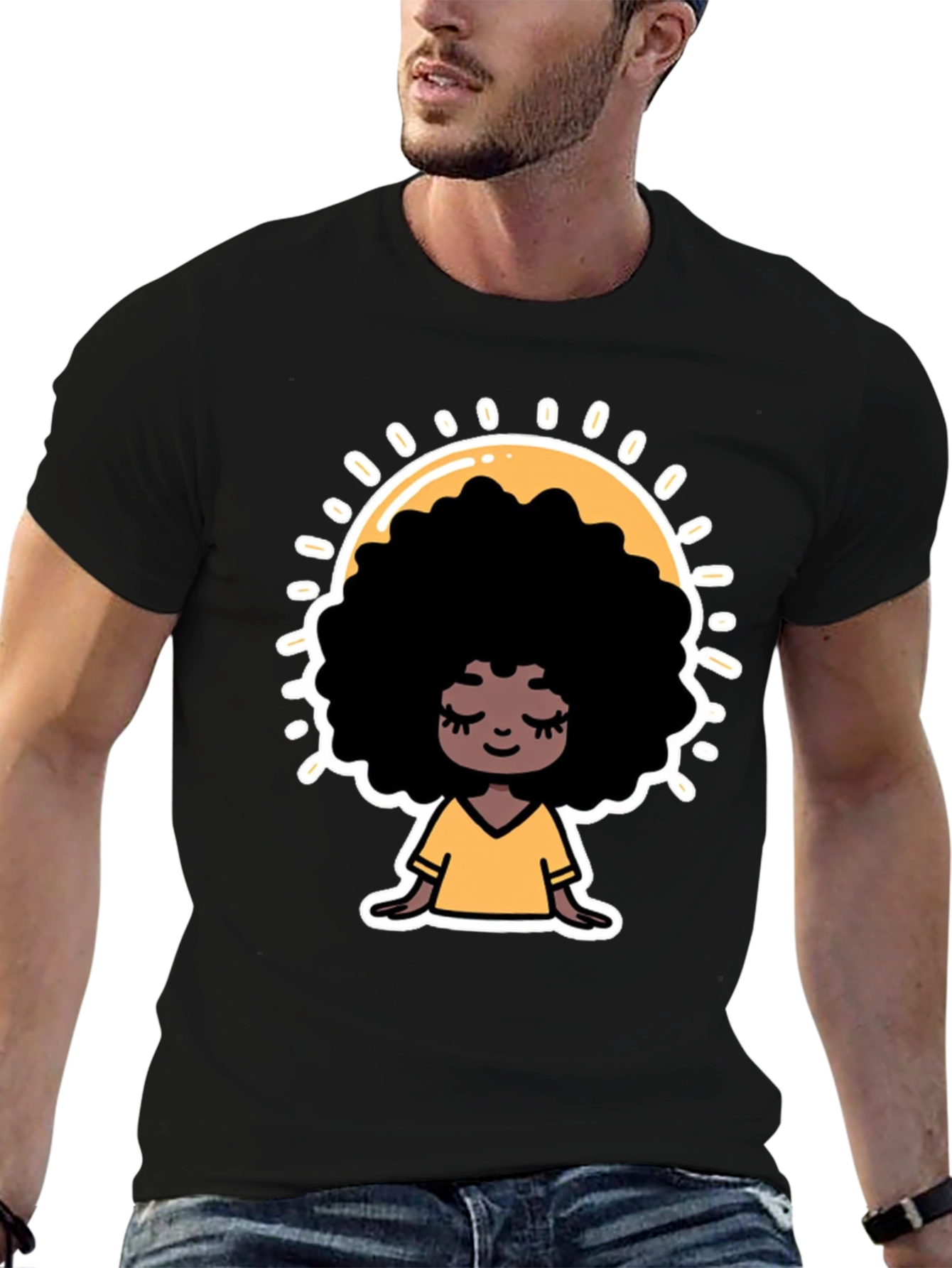 Afro Goddess Black T-Shirt - Stylish Comfort