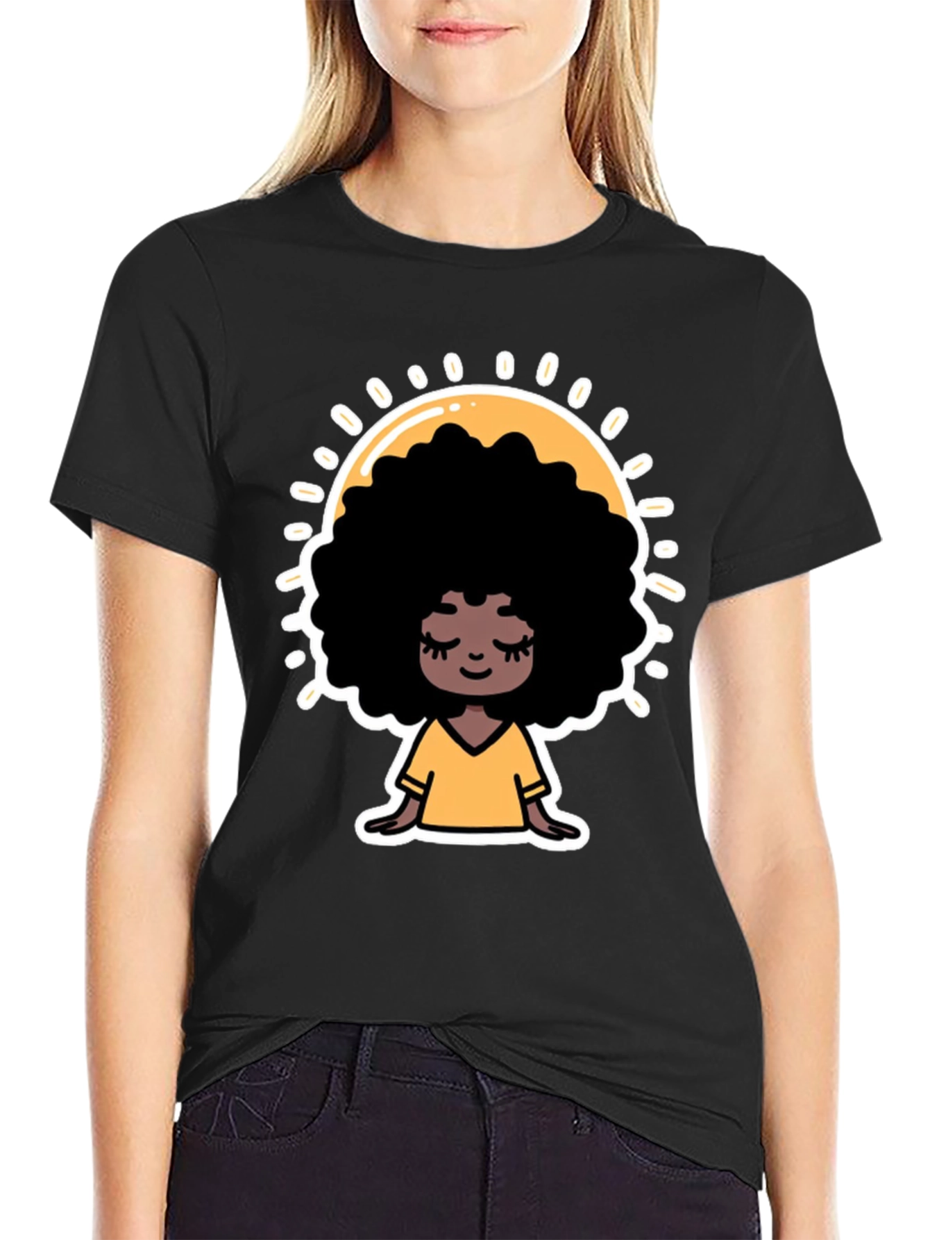 Afro Goddess Black T-Shirt - Stylish Comfort