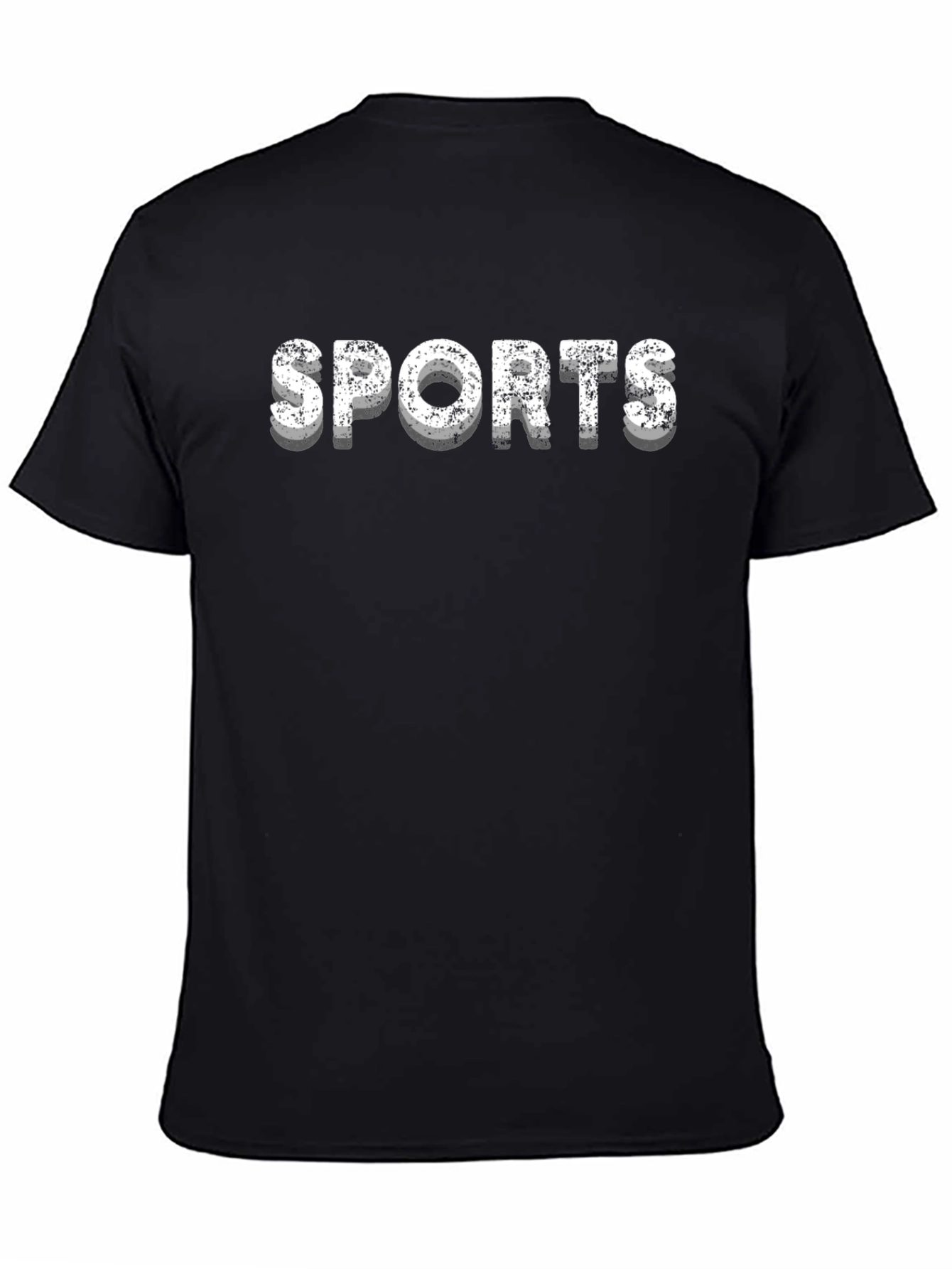 Sports Graphic Tee - Black Cotton T-Shirt