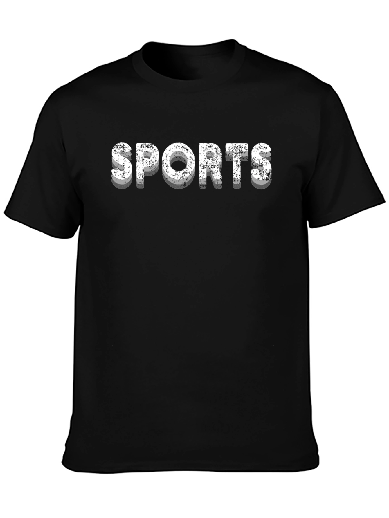 Sports Graphic Tee - Black Cotton T-Shirt