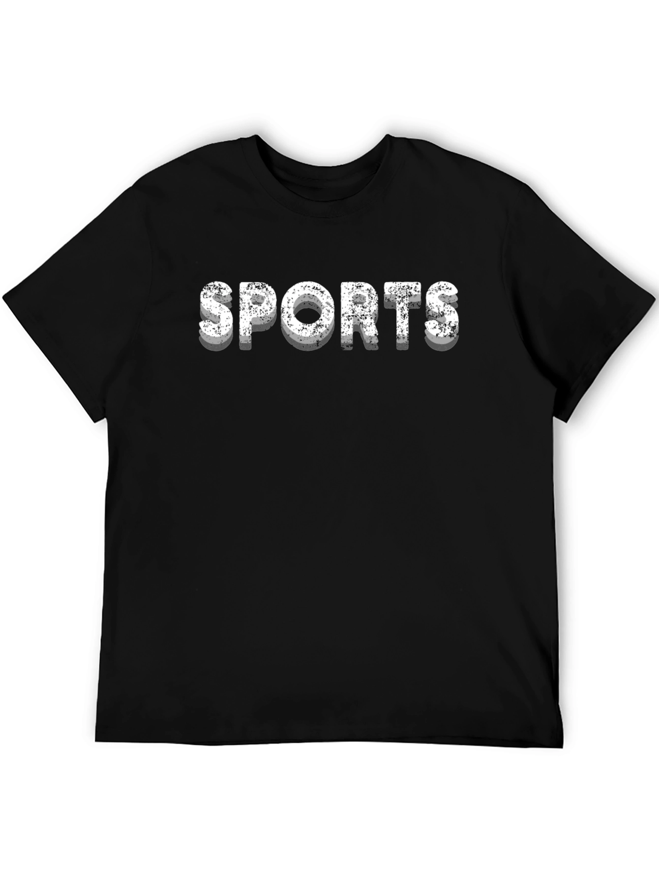 Sports Graphic Tee - Black Cotton T-Shirt